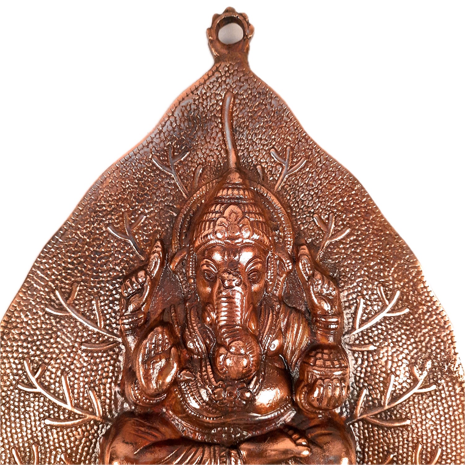 Ganesh Wall Hanging Statue - Sitting on Leaf Design | Ganesha Wall Statue - for Home Entrance |Religoius & Spiritual Wall Art - Apkamart