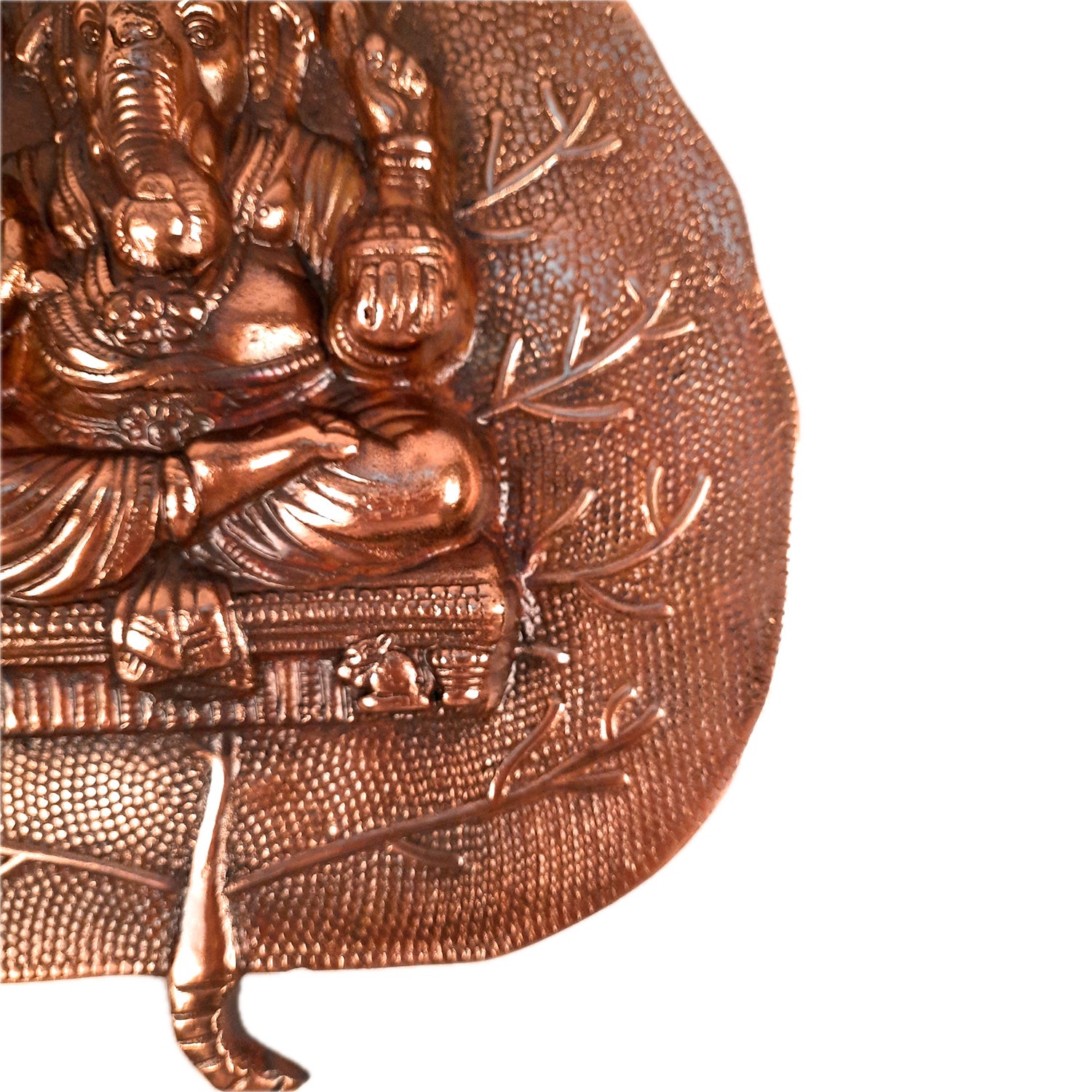 Ganesh Wall Hanging Statue - Sitting on Leaf Design | Ganesha Wall Statue - for Home Entrance |Religoius & Spiritual Wall Art - Apkamart