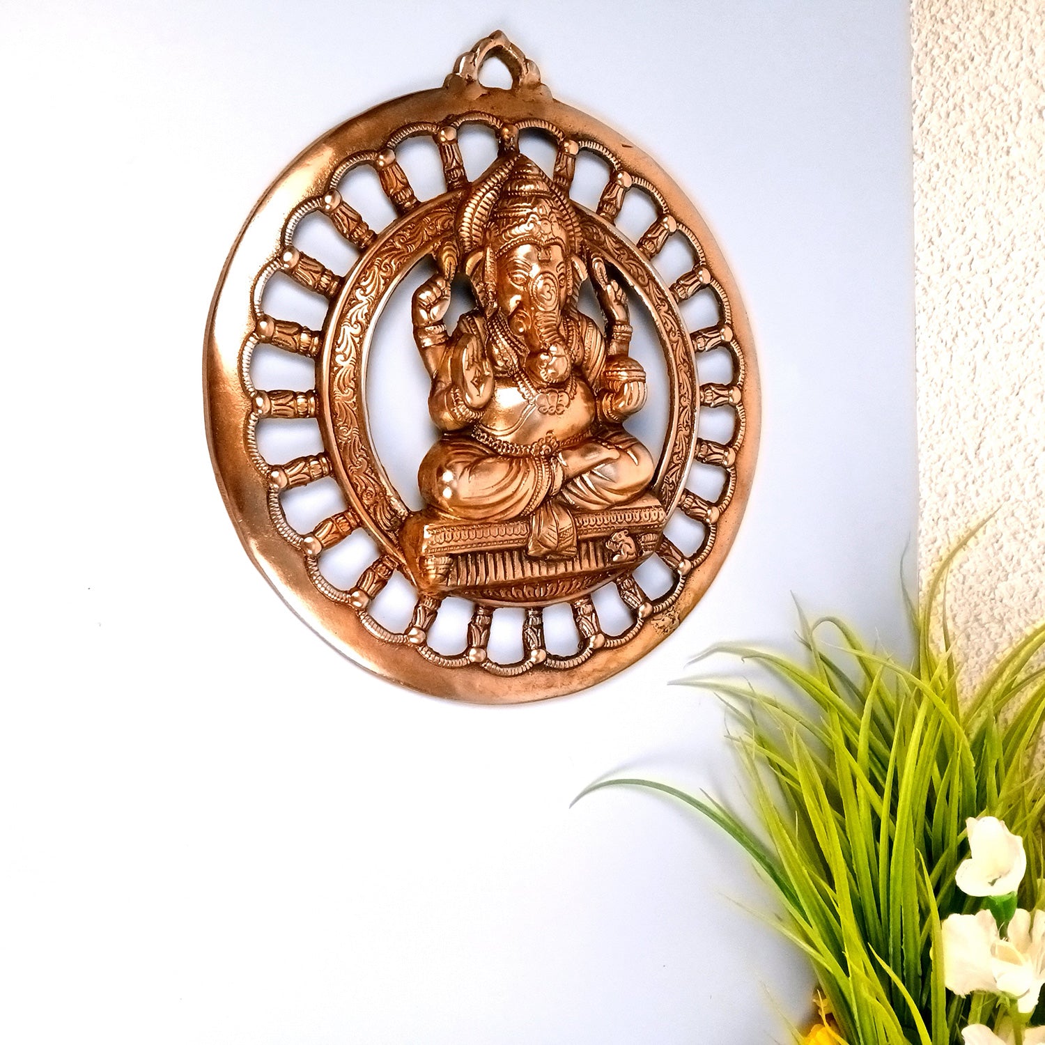 Ganesh Wall Hanging Statue | Ganesha Wall Idol for Puja, Home, Living Room Decor | Diwali & Housewarming Gift - 12 Inch - Apkamart