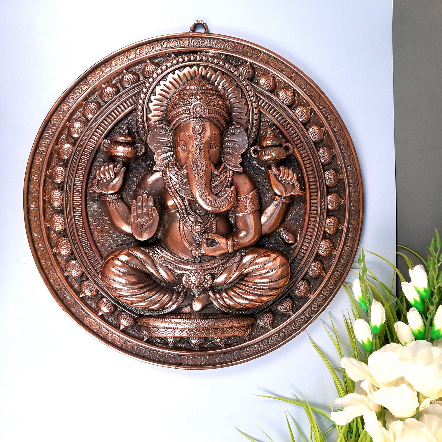 Ganesh Wall Hanging Idol In Blessing Pose | Lord Ganesha Big Wall Statue Decor - For Big Walls, Puja, Home & Entrance, Living Room & Gift - Apkamart