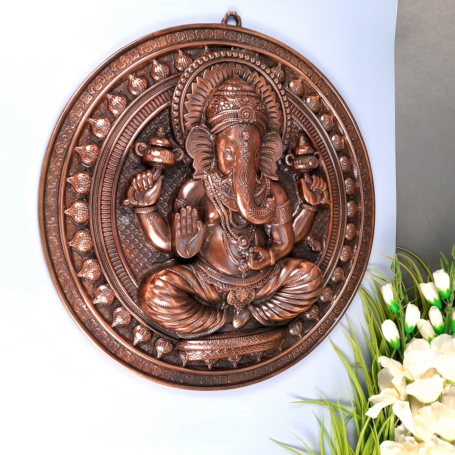 Ganesh Wall Hanging Idol In Blessing Pose | Lord Ganesha Big Wall Statue Decor - For Big Walls, Puja, Home & Entrance, Living Room & Gift - Apkamart