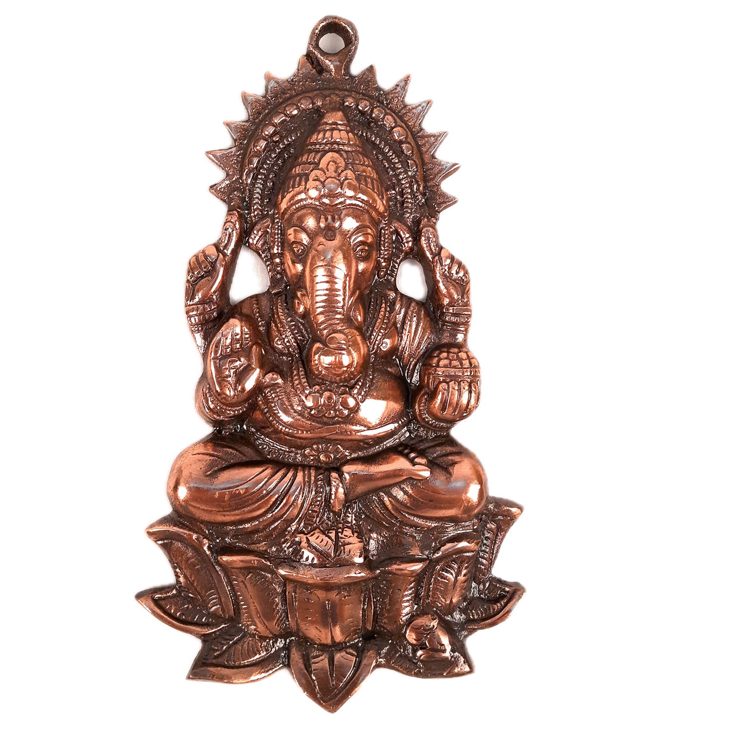 Ganesh Wall Hanging Statue - In Blessing Pose | Lord Ganesha Wall Art - for Home, Puja Room | Antique Idol for Spiritual Decor - Apkamart