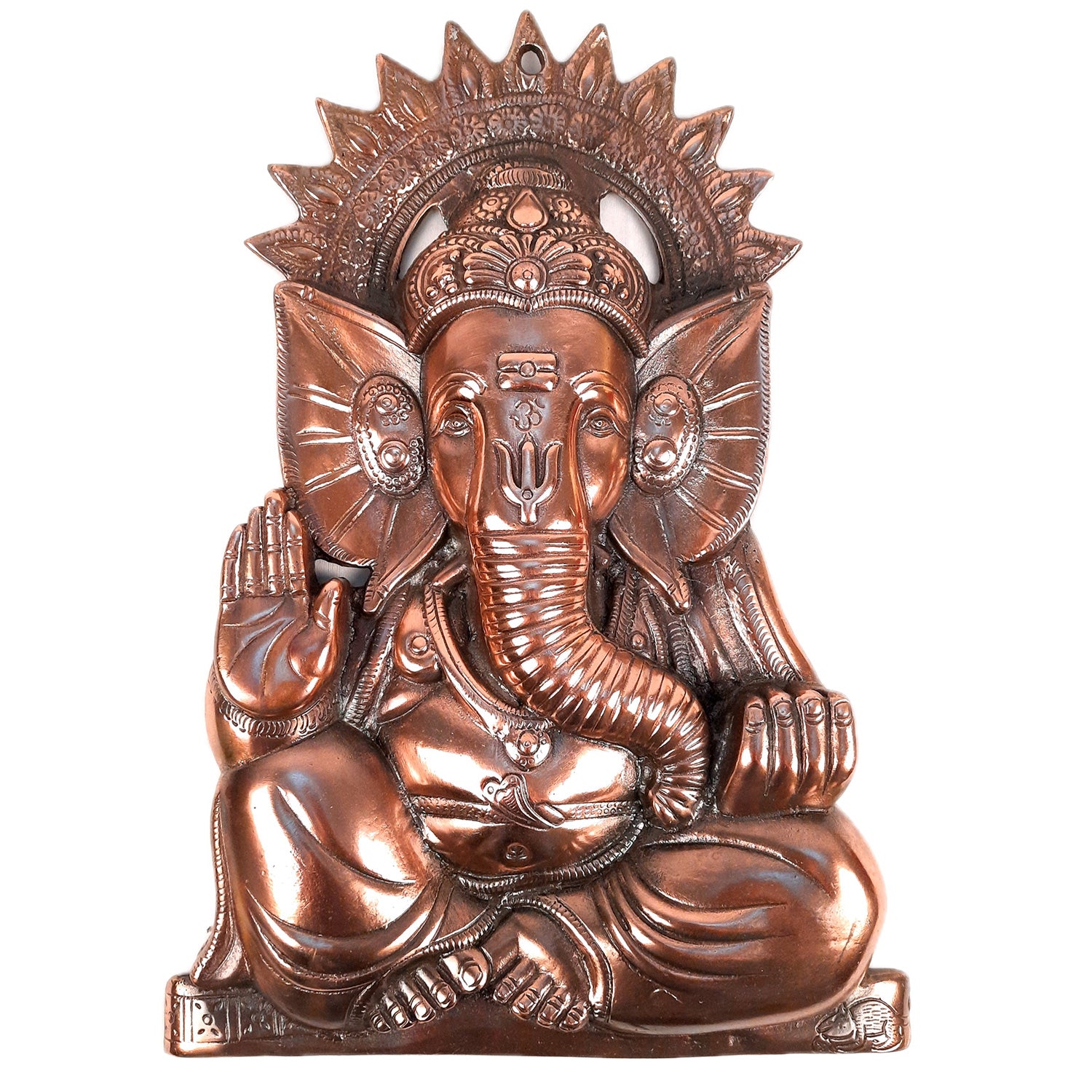 Ganesh Wall Hanging Idol In Blessing Pose | Lord Ganesha Wall Statue Decor - For Puja, Home & Entrance, Living Room & Gift - 17 Inch - apkamart