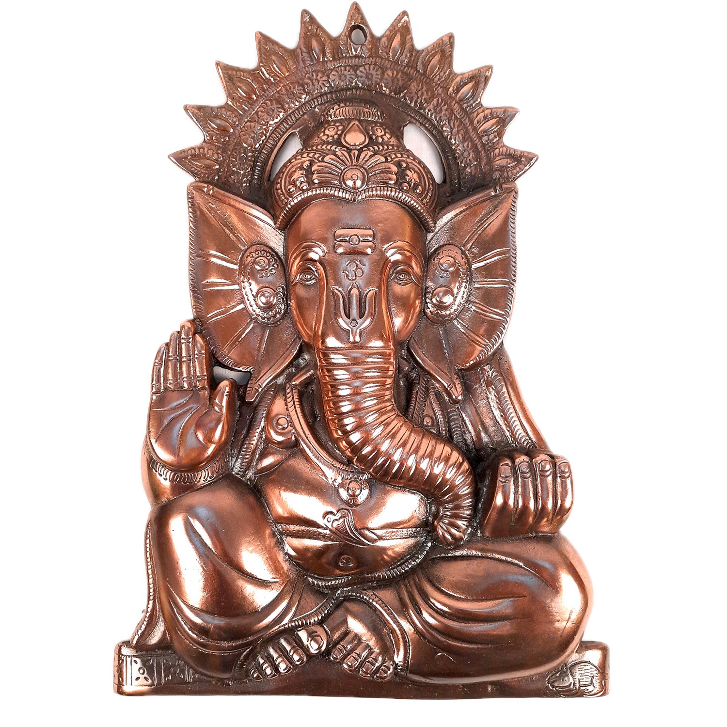 Ganesh Wall Hanging Idol In Blessing Pose | Lord Ganesha Wall Statue Decor - For Puja, Home & Entrance, Living Room & Gift - 17 Inch - apkamart