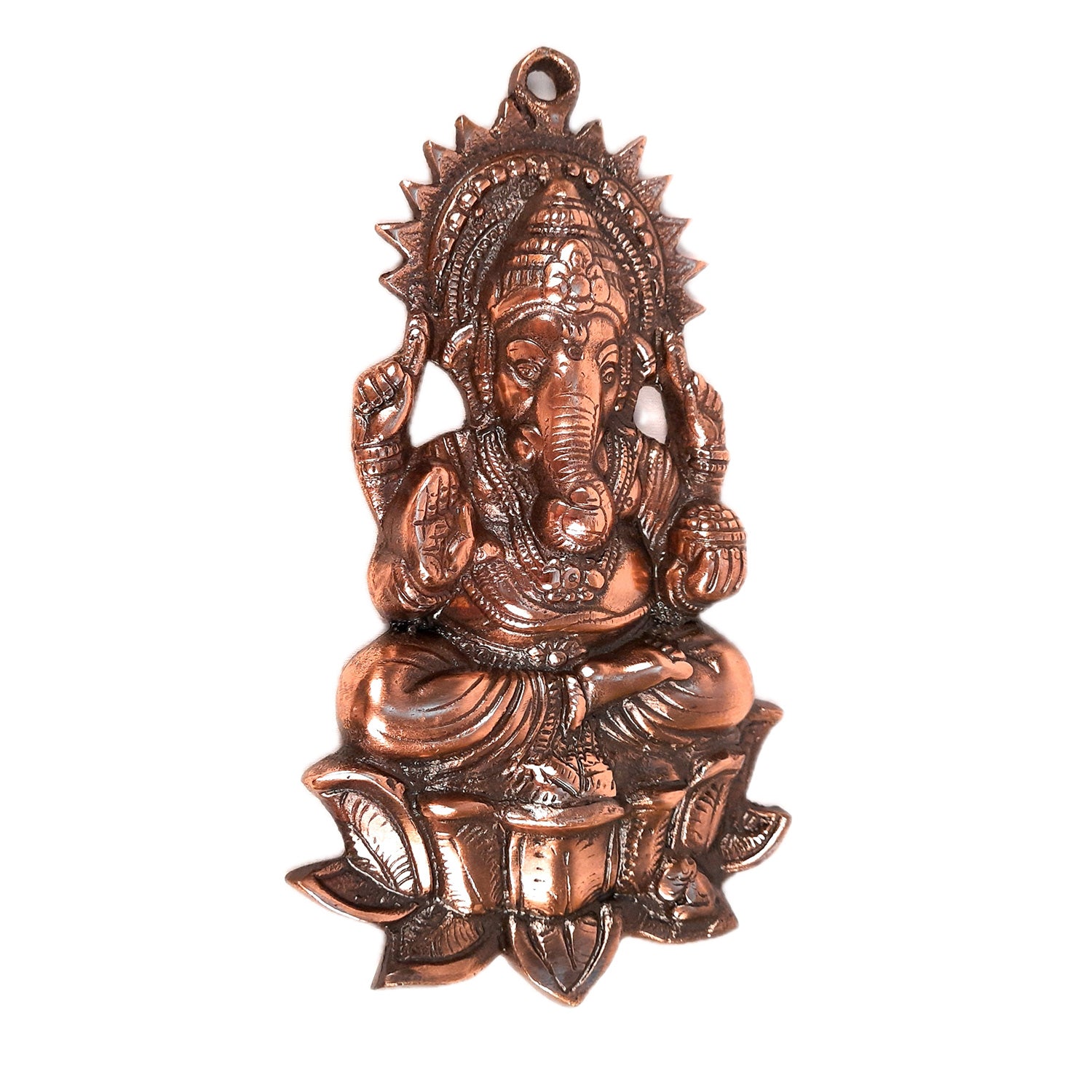 Ganesh Wall Hanging Statue - In Blessing Pose | Lord Ganesha Wall Art - for Home, Puja Room | Antique Idol for Spiritual Decor - Apkamart