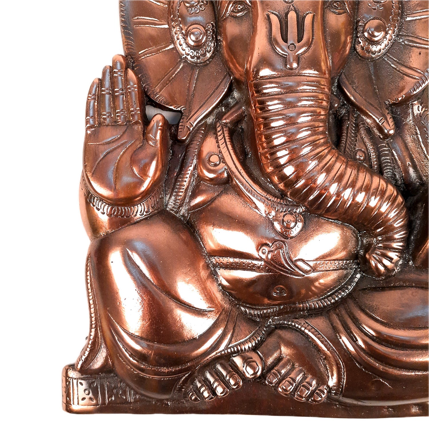 Ganesh Wall Hanging Idol In Blessing Pose | Lord Ganesha Wall Statue Decor - For Puja, Home & Entrance, Living Room & Gift - 17 Inch - apkamart