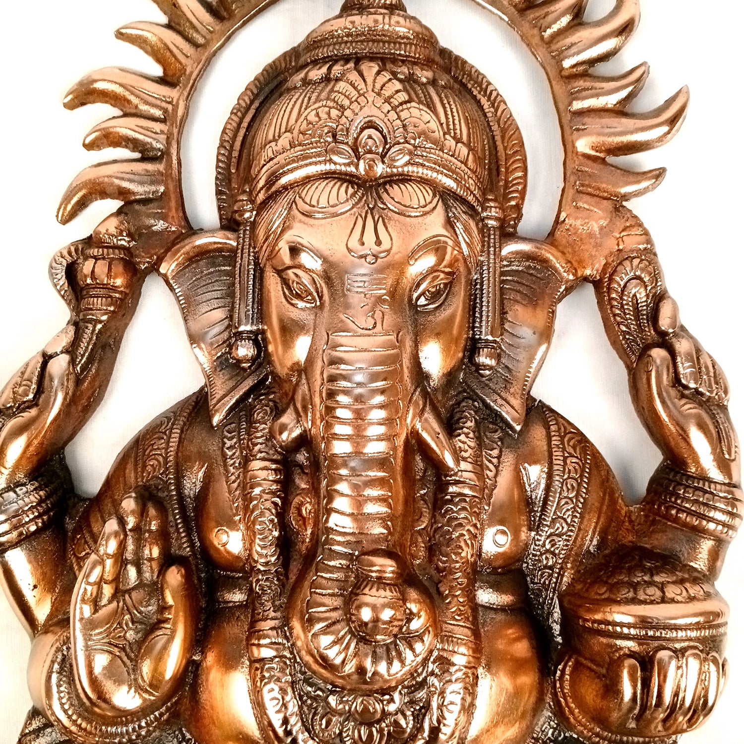 Ganesh Wall Hanging Big Idol | Lord Ganesha Wall Statue Decor - For Puja, Home & Entrance, Living Room & Gift - 19 Inch - Apkamart