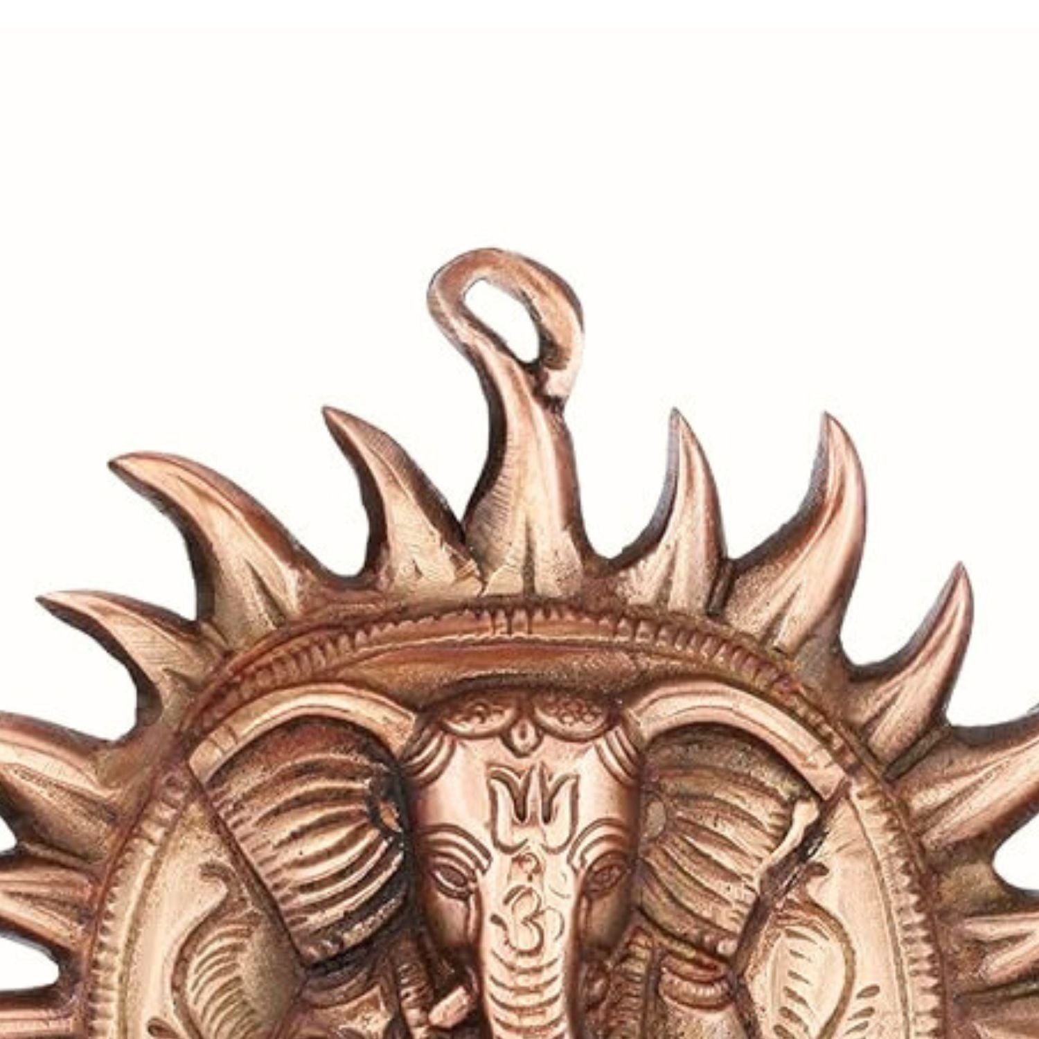 Ganesh Wall Hanging Murti | Ganesha Wall Statue With Sun - for Home Entrance & Main Door - For Puja, Living Room Decor & Gift - 7 Inch - Apkamart