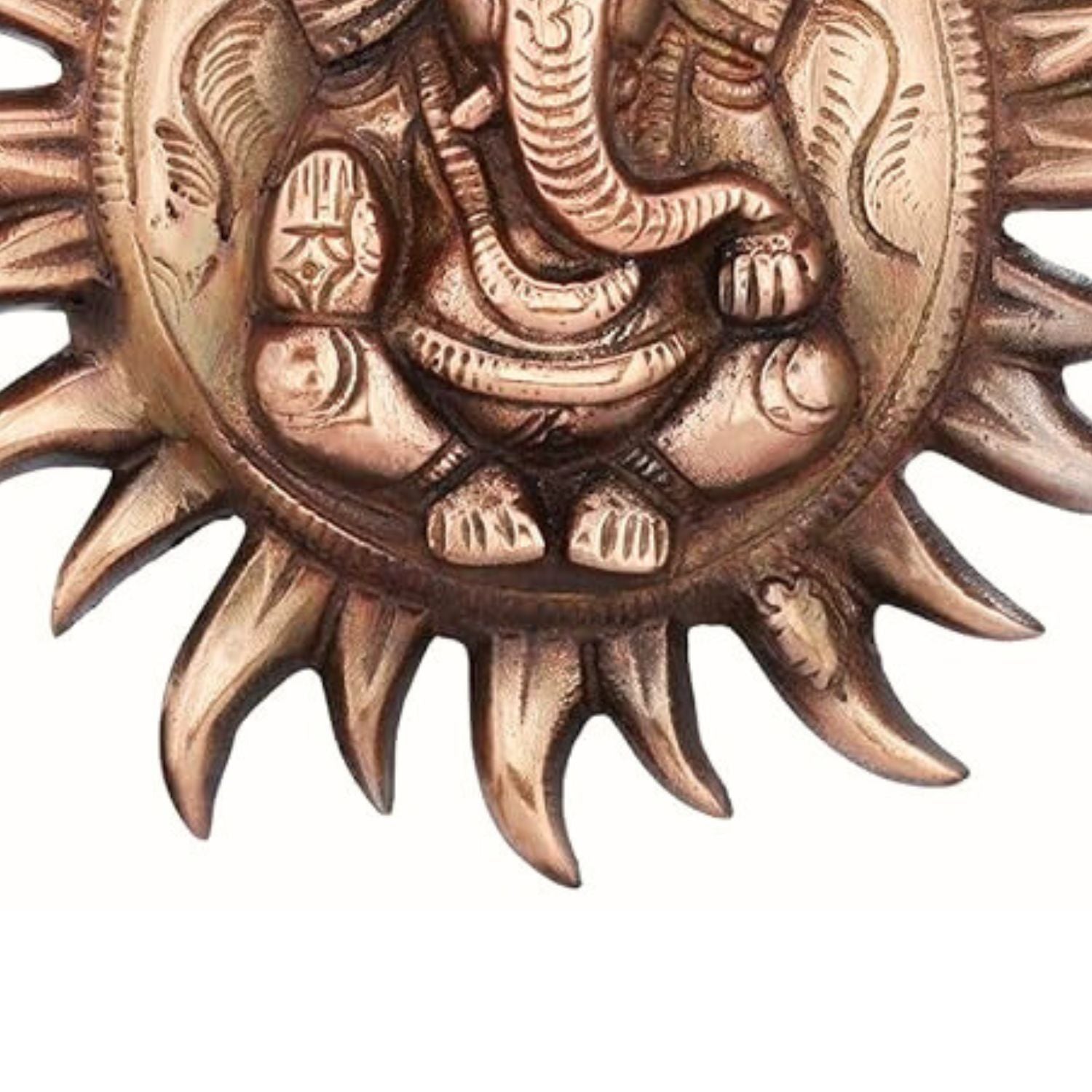 Ganesh Wall Hanging Murti | Ganesha Wall Statue With Sun - for Home Entrance & Main Door - For Puja, Living Room Decor & Gift - 7 Inch - Apkamart