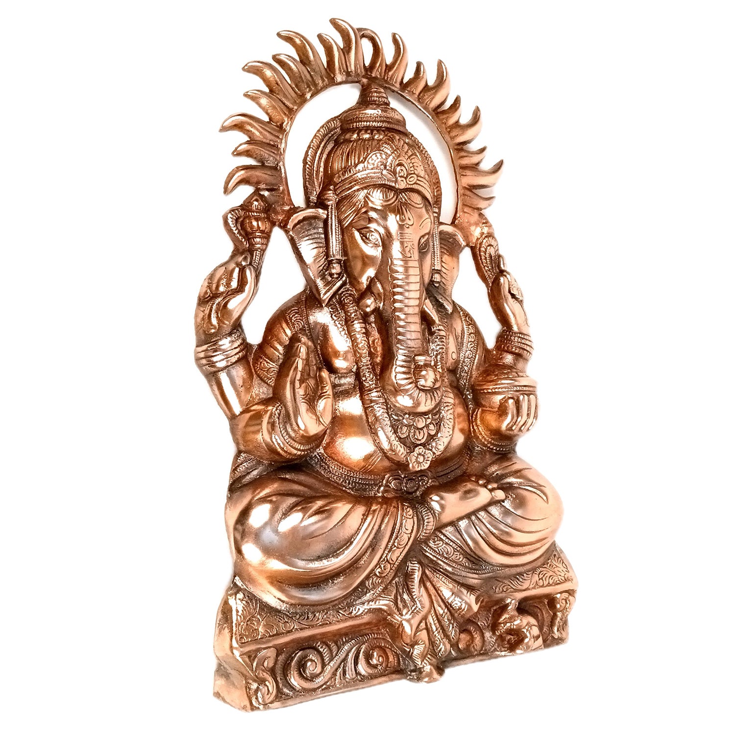 Ganesh Wall Hanging Big Idol | Lord Ganesha Wall Statue Decor - For Puja, Home & Entrance, Living Room & Gift - 19 Inch - Apkamart