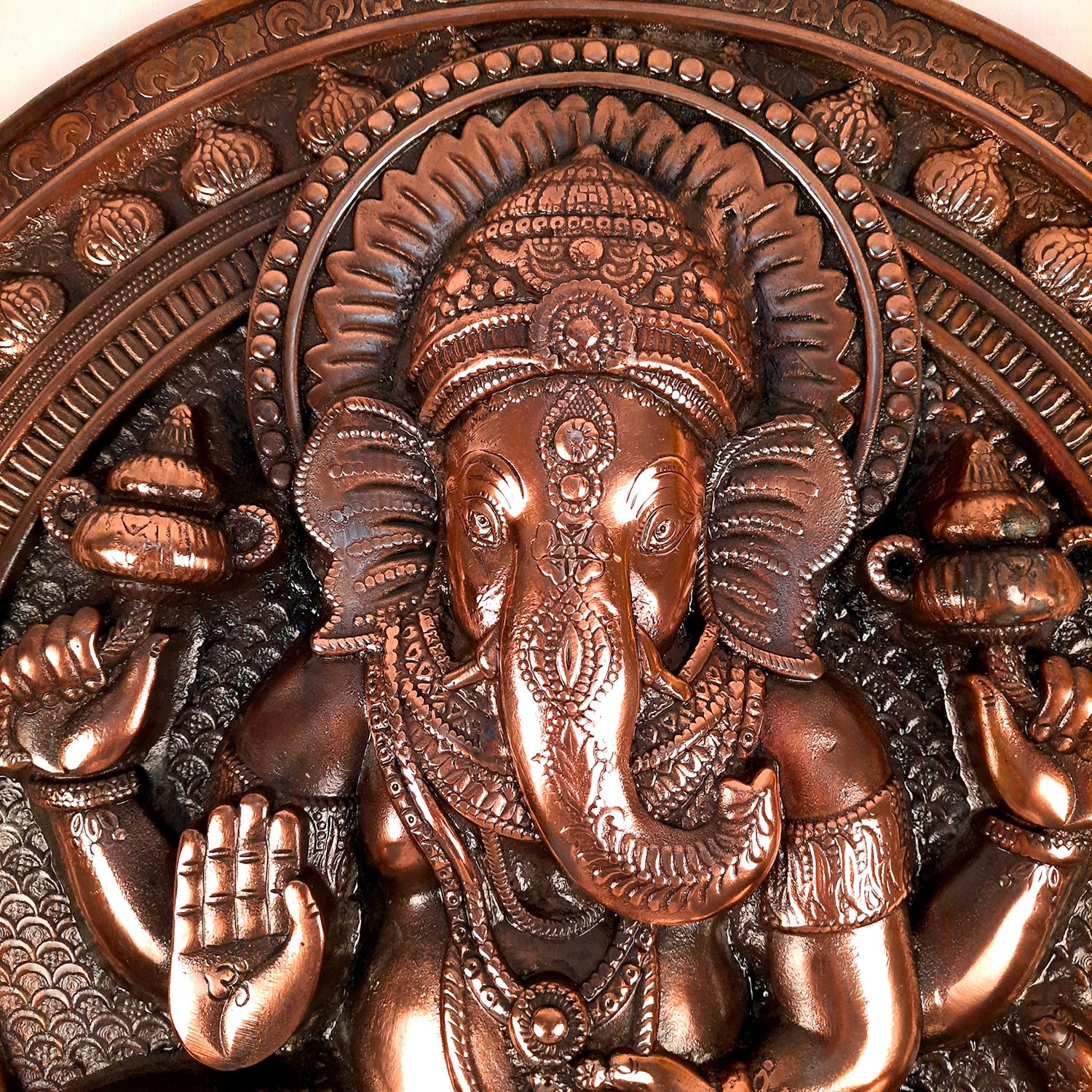 Ganesh Wall Hanging Idol In Blessing Pose | Lord Ganesha Big Wall Statue Decor - For Big Walls, Puja, Home & Entrance, Living Room & Gift - Apkamart