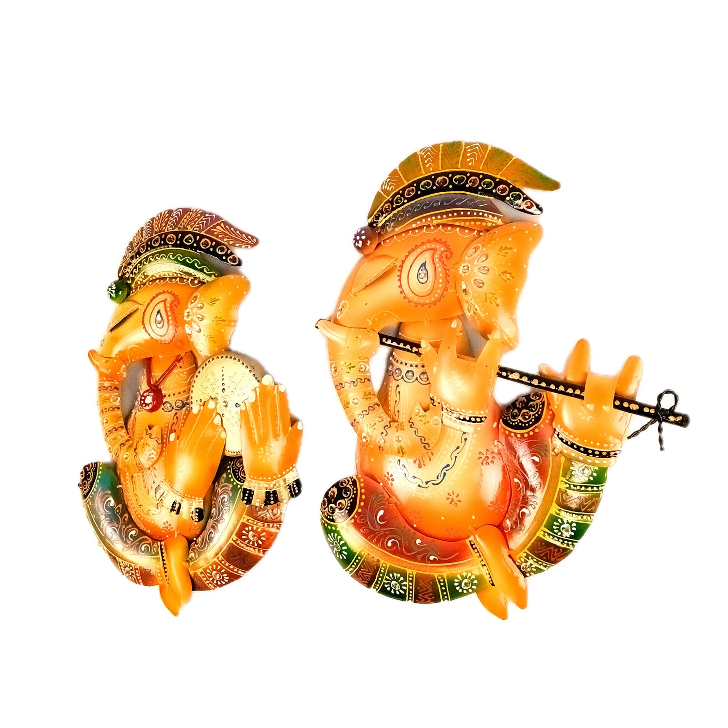 Ganesh Wall Hanging | Decorative Ganesha Wall Art - For Home, Living Room, Bedroom, Hall, Entrance Decoration & Gift - 14 Inch (Pack of 4) - Apkamart