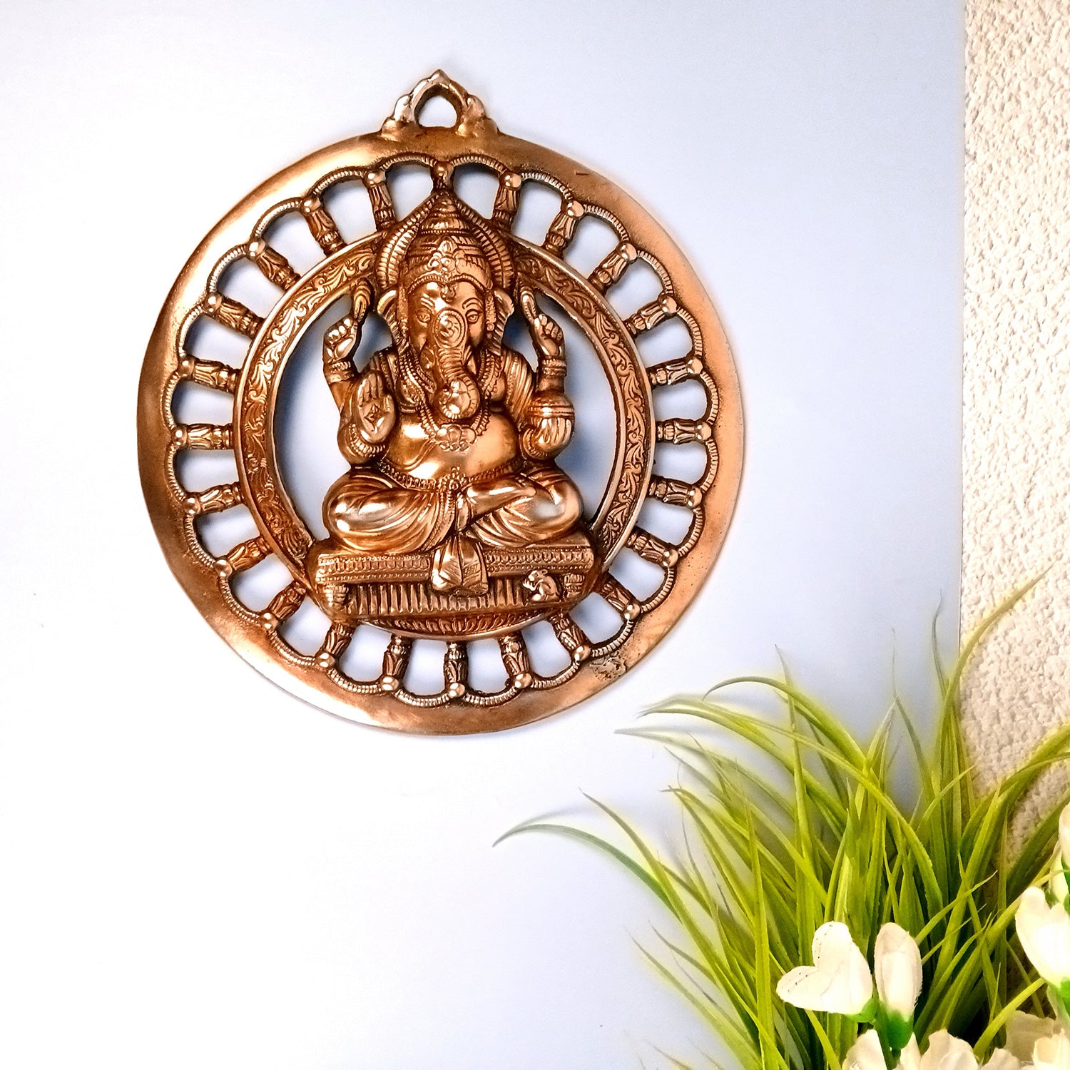 Ganesh Wall Hanging Statue | Ganesha Wall Idol for Puja, Home, Living Room Decor | Diwali & Housewarming Gift - 12 Inch - Apkamart