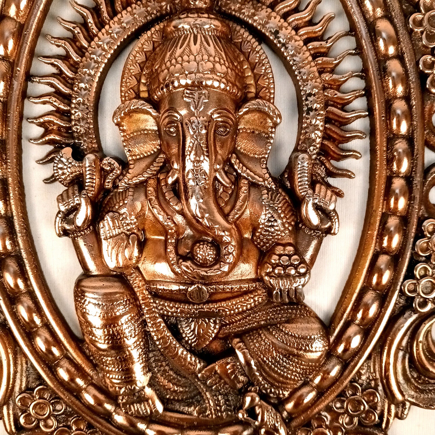 Ganesh Idol Wall Hanging | Lord Ganesha In Blessing Pose Wall Statue Decor - For Puja, Home, Entrance, Living Room & Gift - 14 Inch - Apkamart