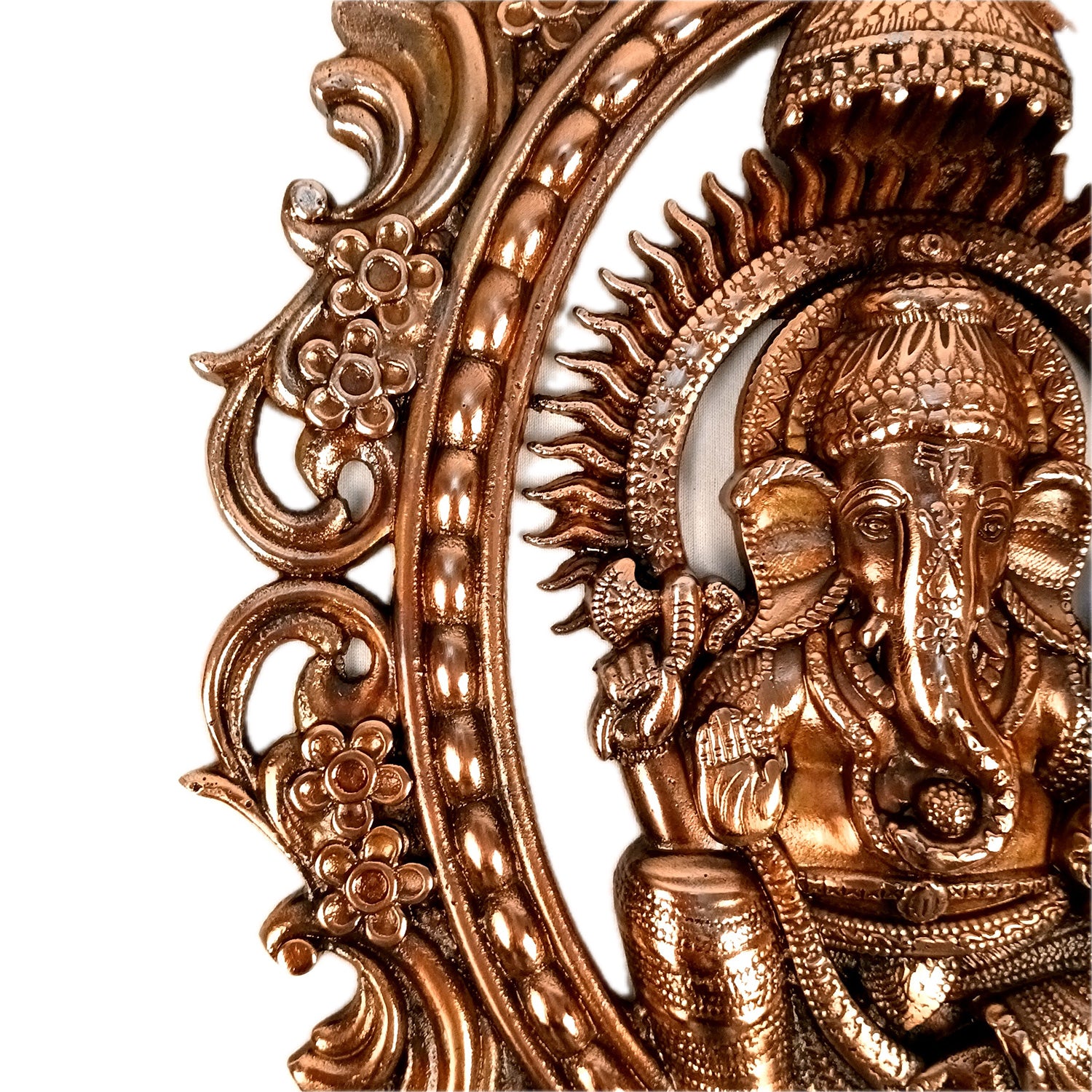 Ganesh Idol Wall Hanging | Lord Ganesha In Blessing Pose Wall Statue Decor - For Puja, Home, Entrance, Living Room & Gift - 14 Inch - Apkamart