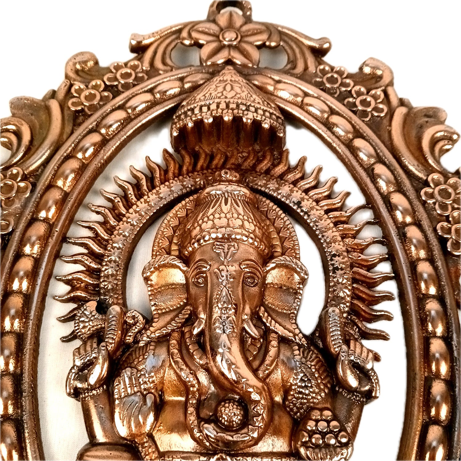 Ganesh Idol Wall Hanging | Lord Ganesha In Blessing Pose Wall Statue Decor - For Puja, Home, Entrance, Living Room & Gift - 14 Inch - Apkamart