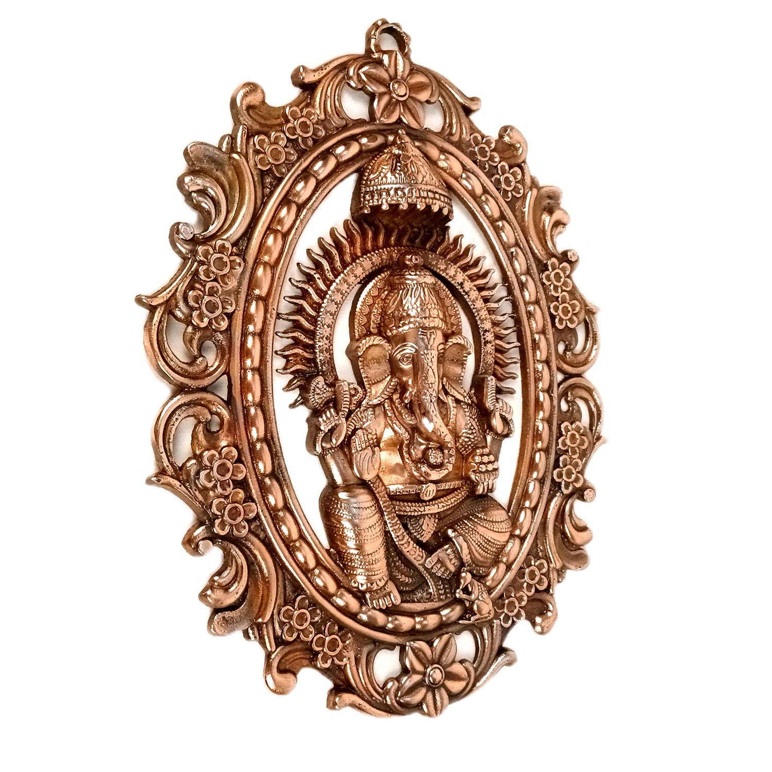 Ganesh Idol Wall Hanging | Lord Ganesha In Blessing Pose Wall Statue Decor - For Puja, Home, Entrance, Living Room & Gift - 14 Inch - Apkamart