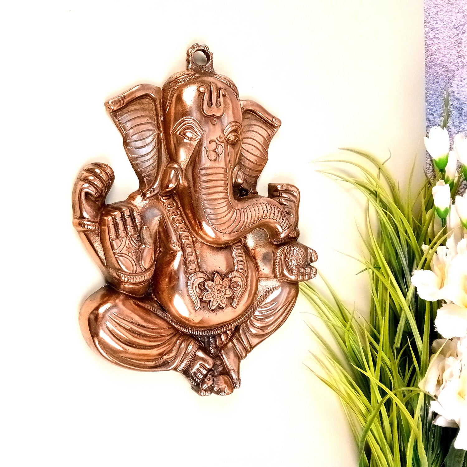 Ganesh Wall Hanging Statue | Ganesha Wall Idol for Puja, Home, Living Room Decor | Diwali & Housewarming Gift - 13 Inch - Apkamart