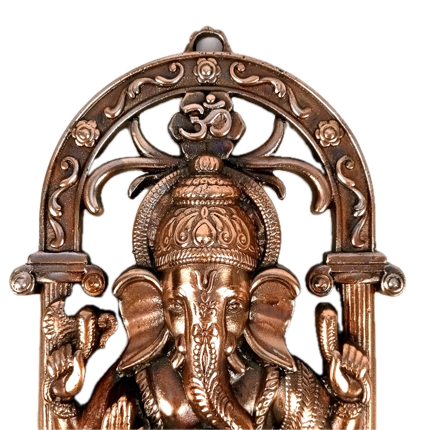 Ganesh Idol Wall Hanging | Lord Ganesha With Lotus / Kamal Wall Statue Decor - For Puja, Home, Entrance, Living Room & Gift - 14 Inch - Apkamart