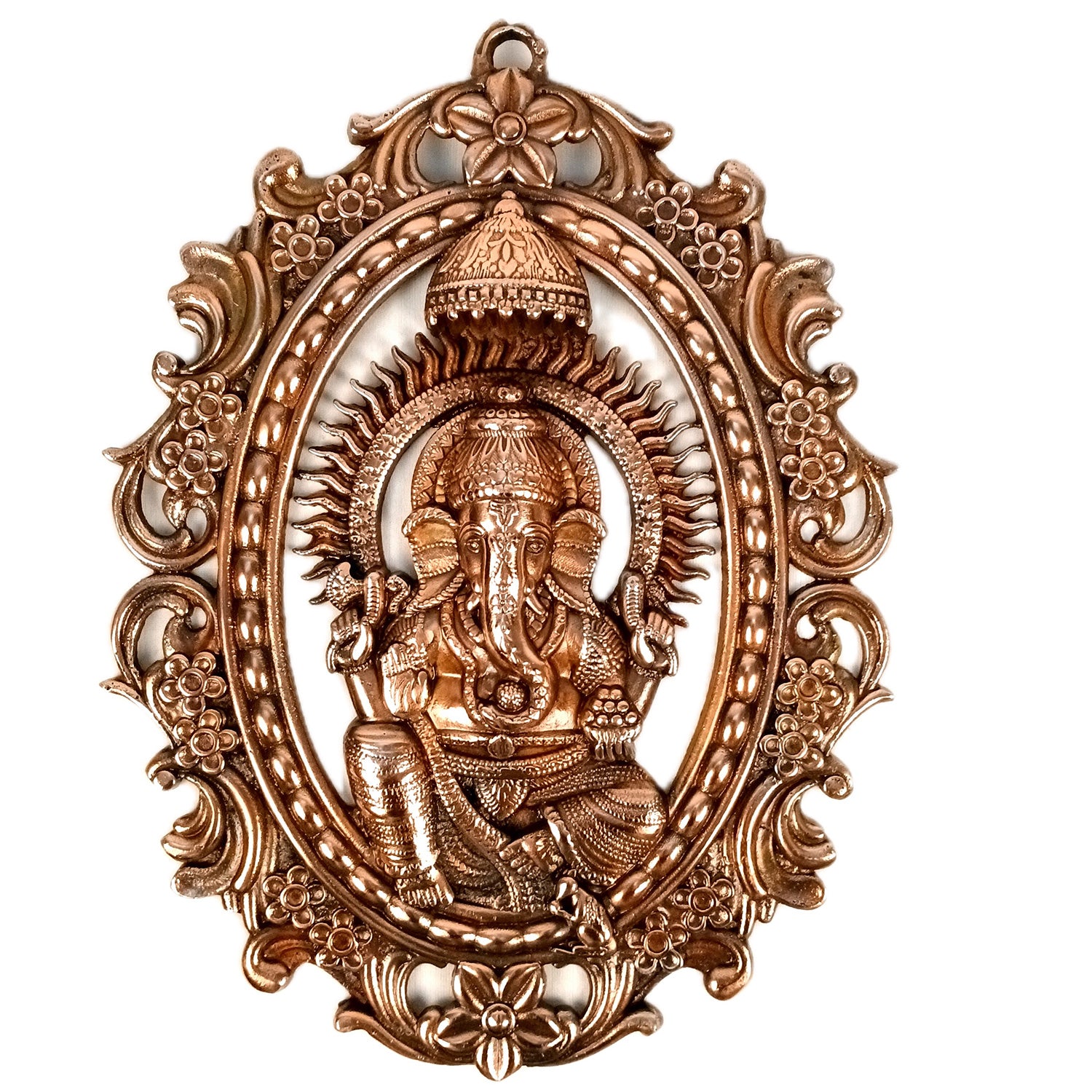 Ganesh Idol Wall Hanging | Lord Ganesha In Blessing Pose Wall Statue Decor - For Puja, Home, Entrance, Living Room & Gift - 14 Inch - Apkamart