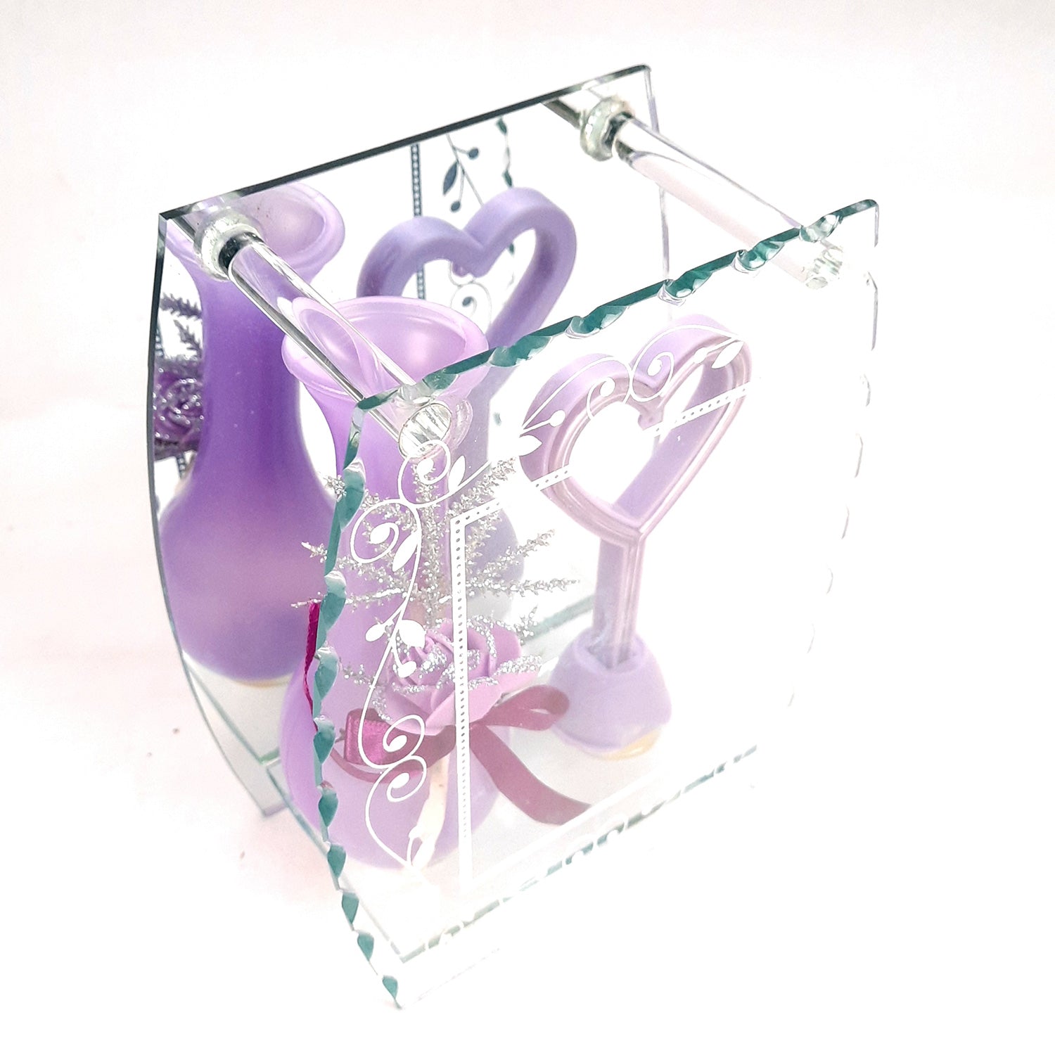 Vase Showpiece Displayed In Glass Box - For Home, Table Decor | Valentine's Day, Anniversary Gifts | Gift for Her - apkamart #Style_Style 1