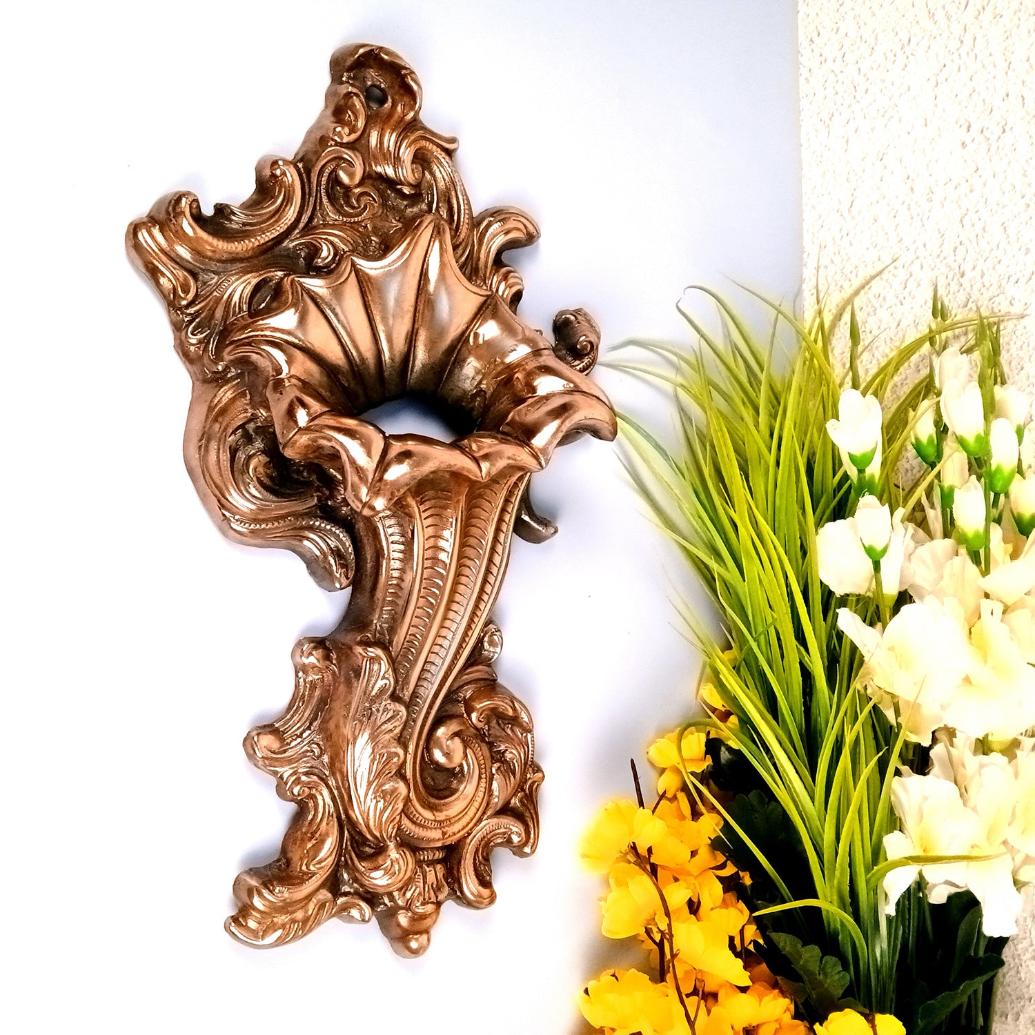 Flower Vase Wall Hanging | Wall Mount Flower Pot - For Wall Decor, Living Room, Home & Office Decoration - 18 Inch - Apkamart