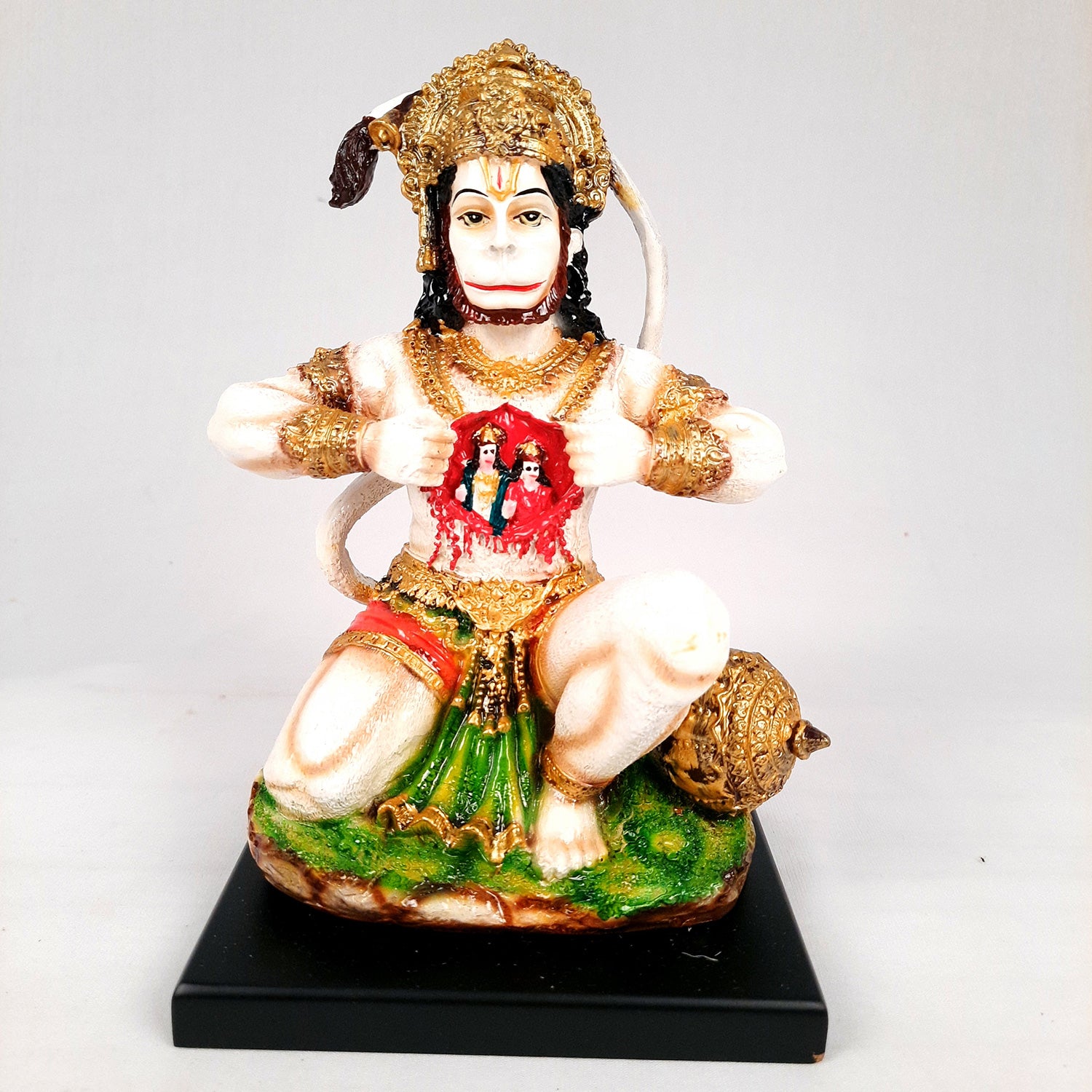 Hanuman Ji Statue Idol | Bajrangbali Murti - for Home, Puja, Living Room, Entrance, Office Desk, Table Decor & Gifts - 8 Inch - apkamart