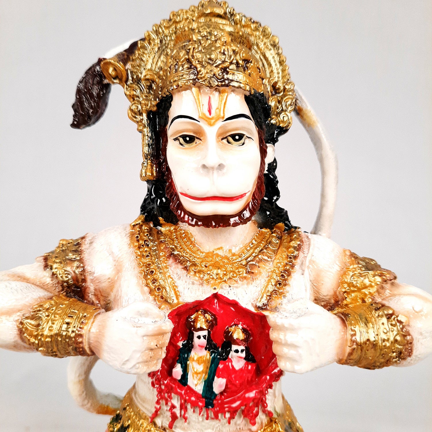 Hanuman Ji Statue Idol | Bajrangbali Murti - for Home, Puja, Living Room, Entrance, Office Desk, Table Decor & Gifts - 8 Inch - apkamart