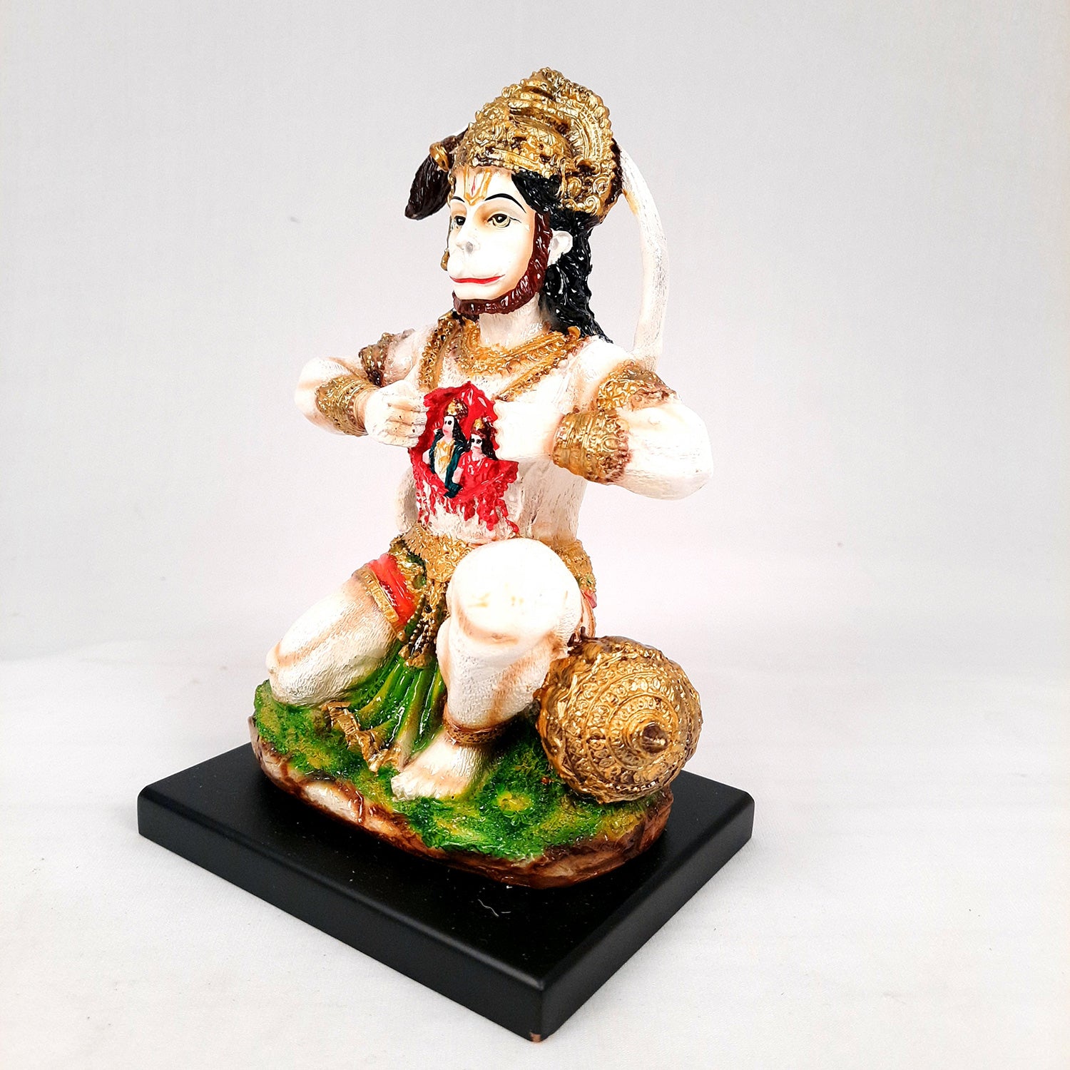 Hanuman Ji Statue Idol | Bajrangbali Murti - for Home, Puja, Living Room, Entrance, Office Desk, Table Decor & Gifts - 8 Inch - apkamart