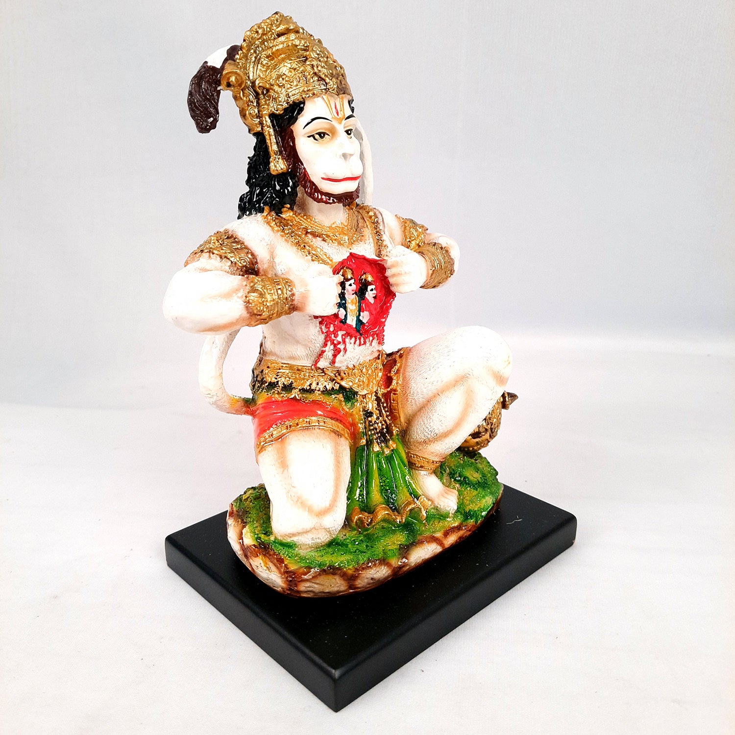 Hanuman Ji Statue Idol | Bajrangbali Murti - for Home, Puja, Living Room, Entrance, Office Desk, Table Decor & Gifts - 8 Inch - apkamart