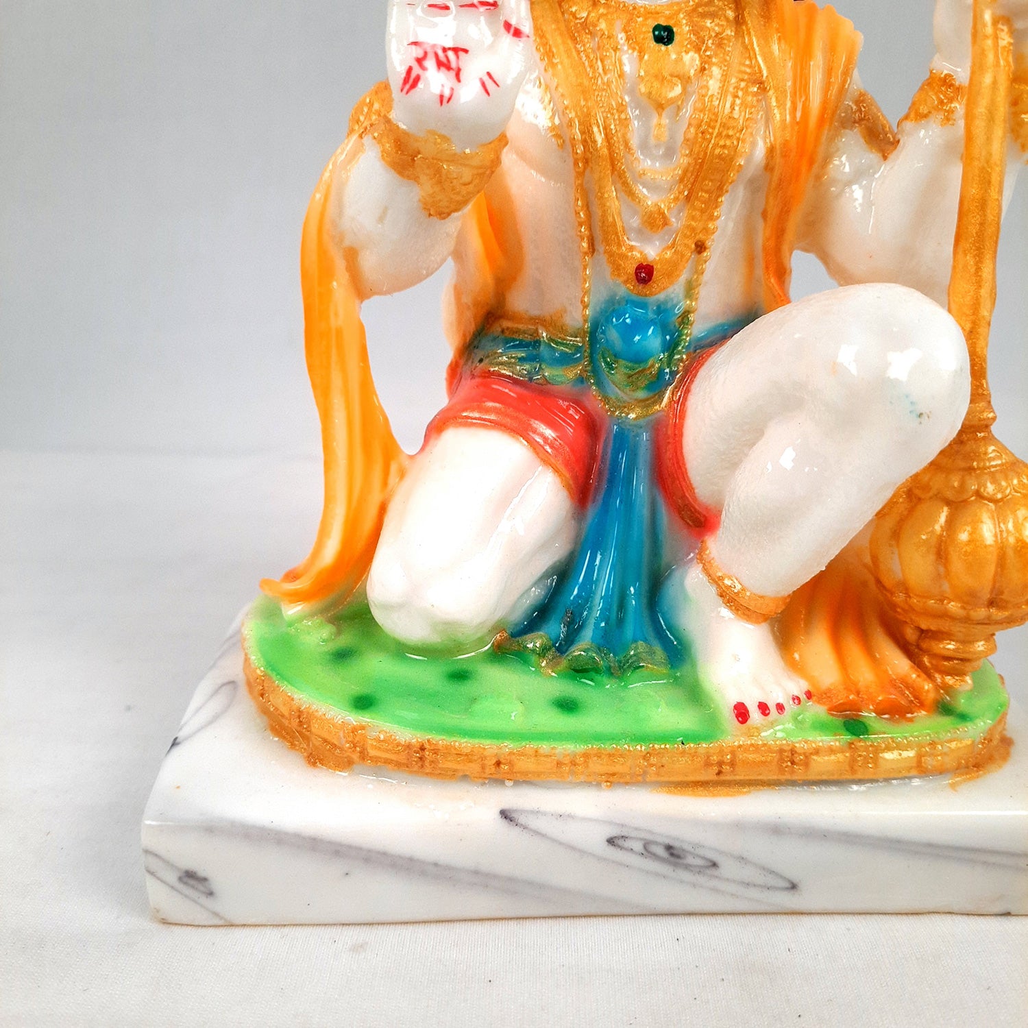 Hanuman Ji Statue Idol | Bajrangbali Murti - for Home, Puja, Living Room, Entrance, Office Desk, Table Decor & Gifts - 9 Inch - apkamart