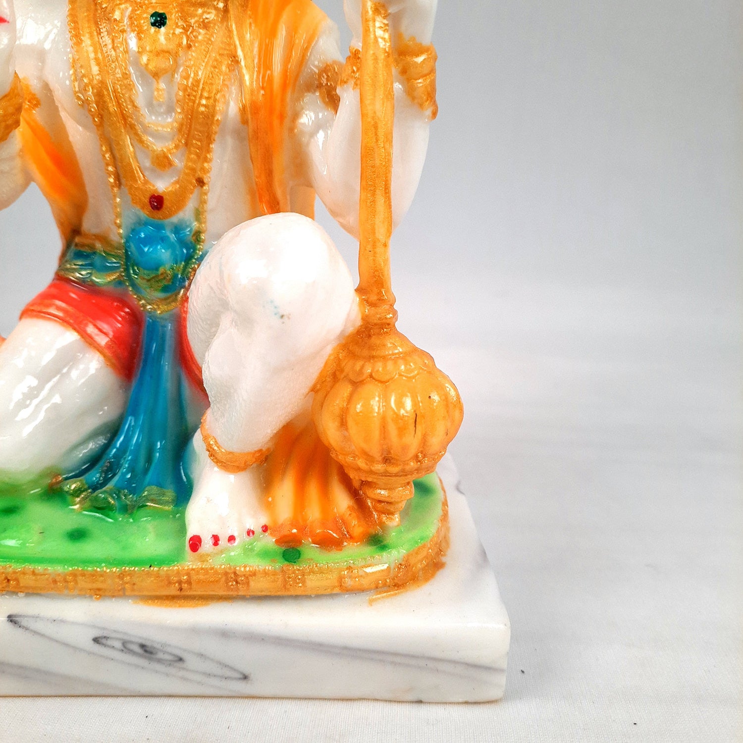 Hanuman Ji Statue Idol | Bajrangbali Murti - for Home, Puja, Living Room, Entrance, Office Desk, Table Decor & Gifts - 9 Inch - apkamart