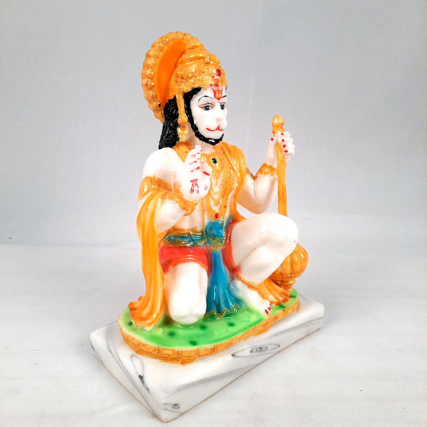 Hanuman Ji Statue Idol | Bajrangbali Murti - for Home, Puja, Living Room, Entrance, Office Desk, Table Decor & Gifts - 9 Inch - apkamart