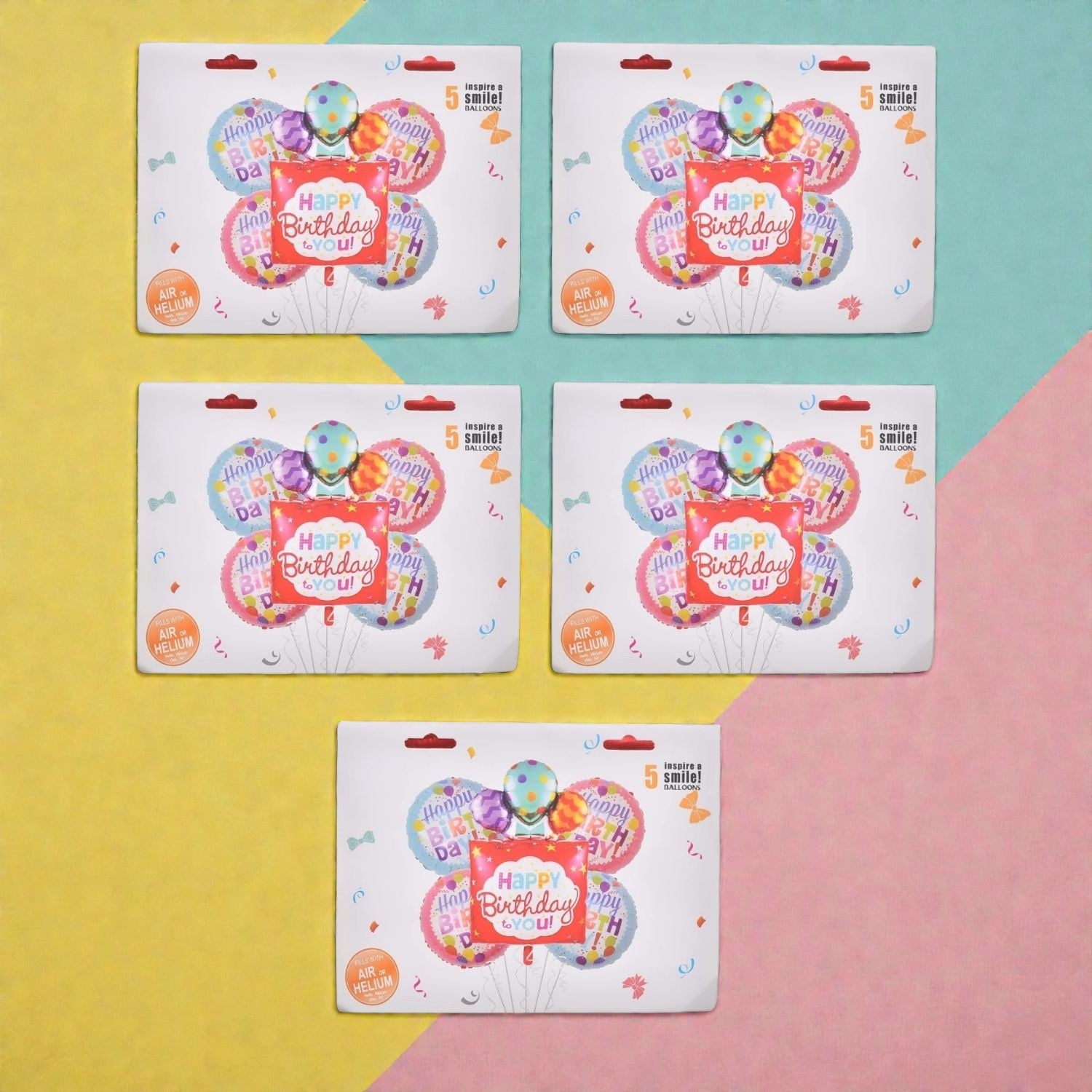 Happy Birthday Design Birthday Balloons | Happy Birthday Balloons | Party Balloons Balloons for Kids Colorful Birthday Decorations for Home & School Events - Apkamart #Style_Pack Of 5