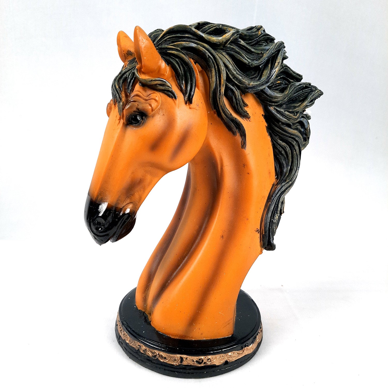 Horse Showpiece | Horse Head Statue | Fengshui Figurines - for Home, Living Room Decor, Gifts, for Wealth - 9 Inch - apkamart #Color_Brown