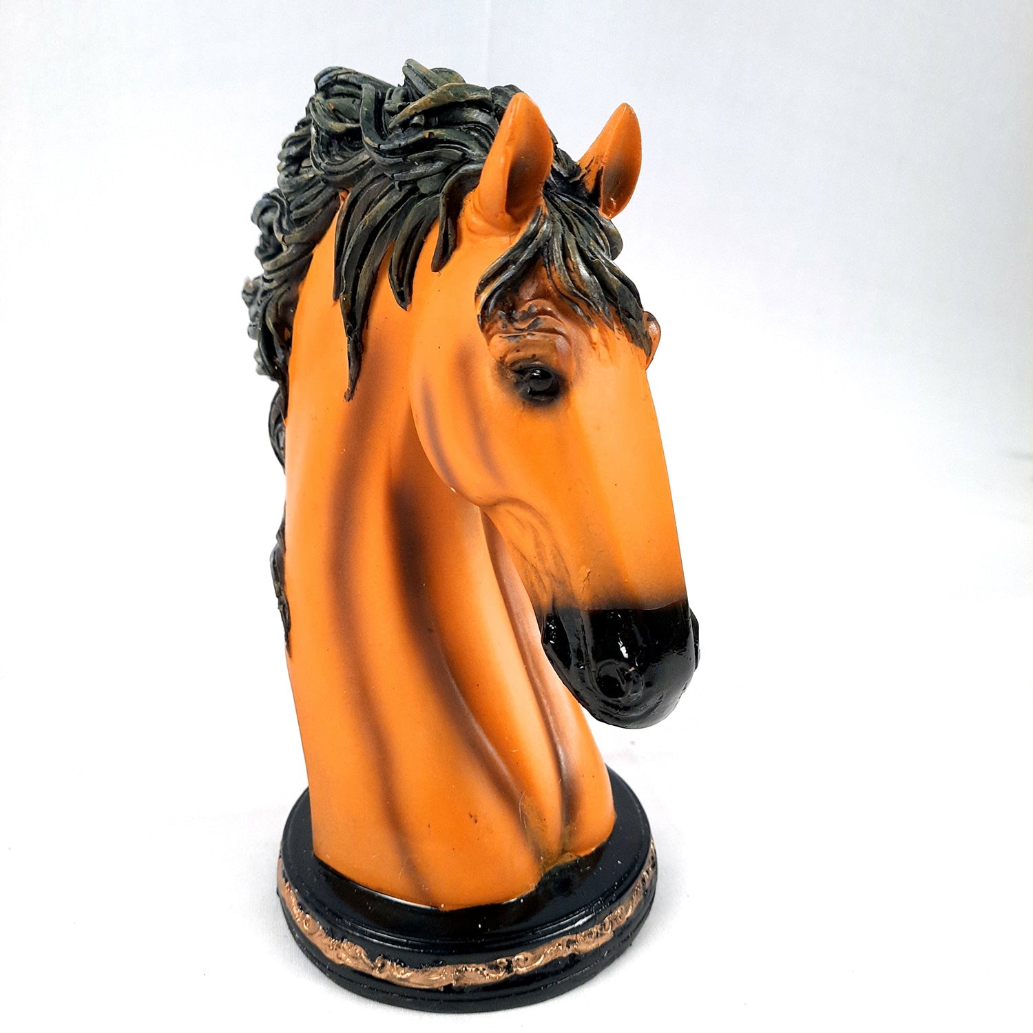 Horse Showpiece | Horse Head Statue | Fengshui Figurines - for Home, Living Room Decor, Gifts, for Wealth - 9 Inch - apkamart #Color_Brown