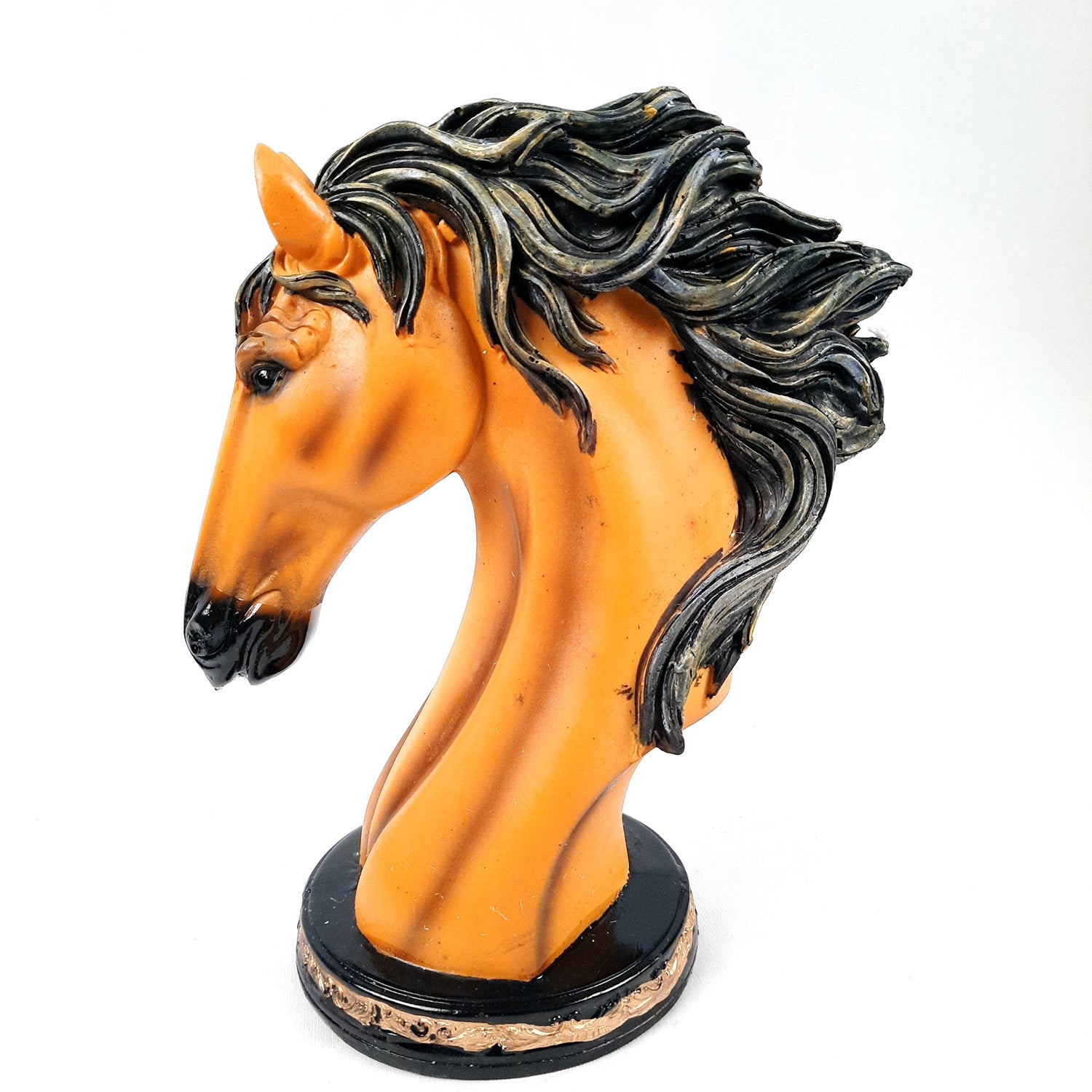 Horse Showpiece | Horse Head Statue | Fengshui Figurines - for Home, Living Room Decor, Gifts, for Wealth - 9 Inch - apkamart #Color_Brown