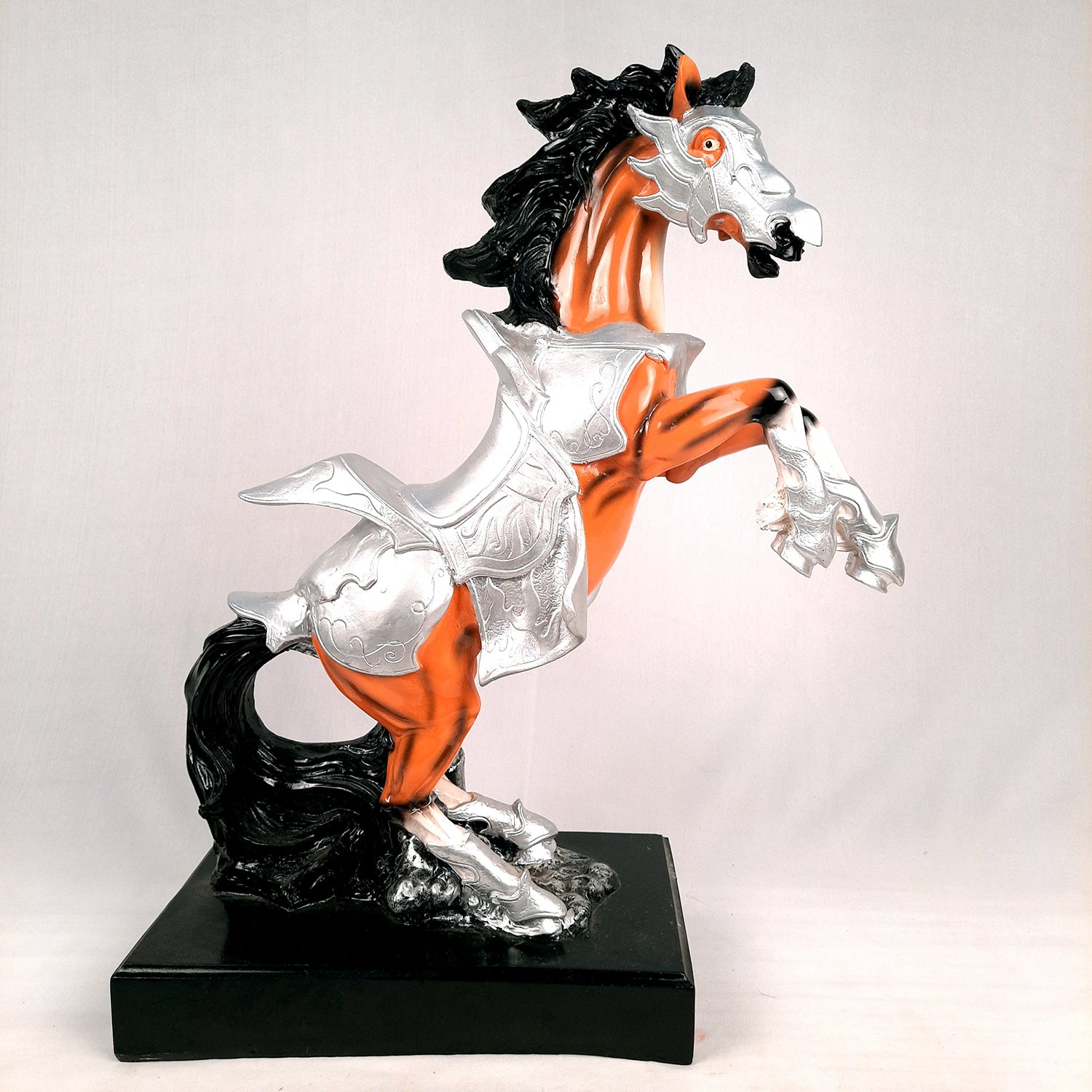 Horse Statue Figurine | Galloping Horse Showpiece - For Home, Table, Shelf, Good Luck, Vastu & Office Desk Decor - 19 Inch - Apkamart