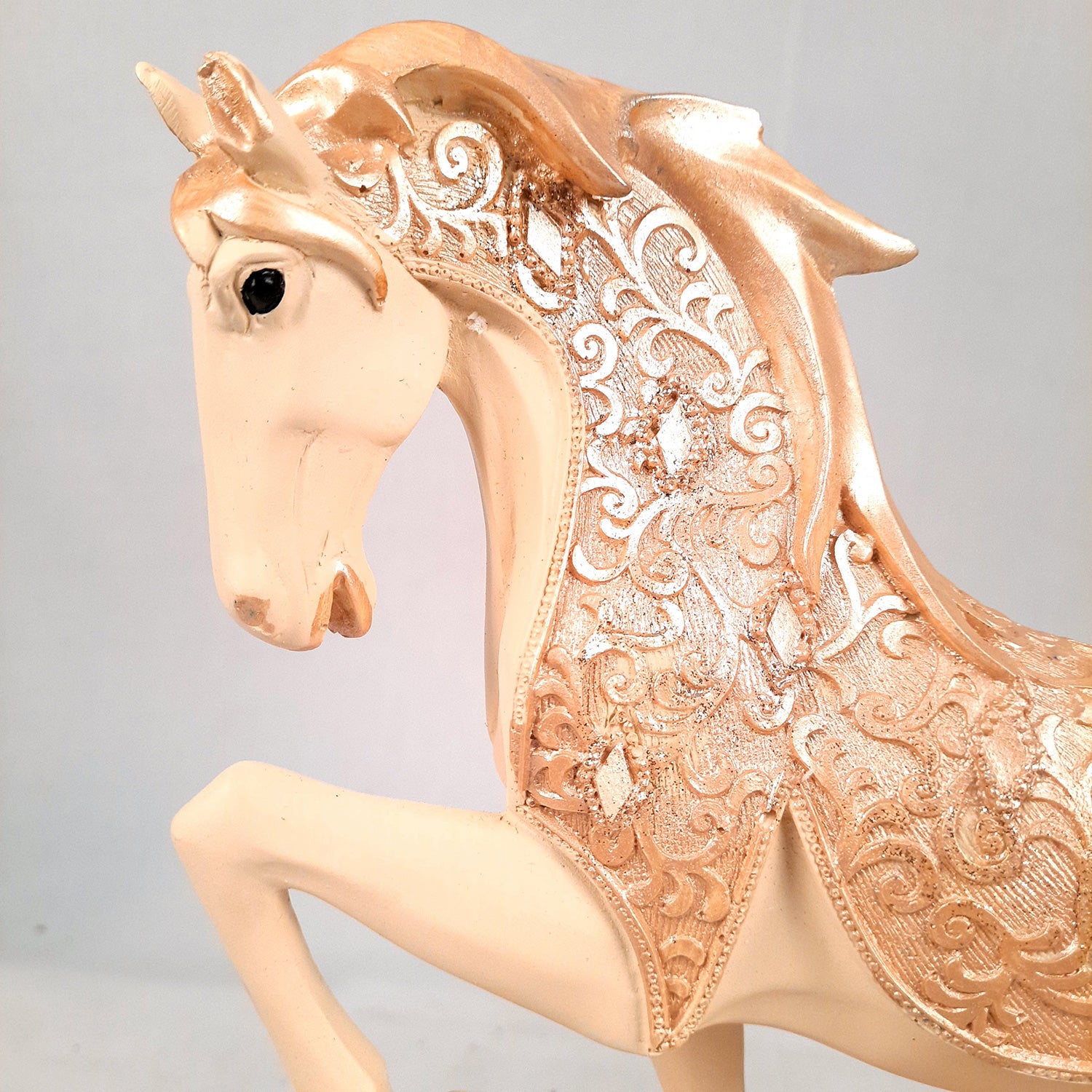 Horse Statue Figurine | Decorative Running Horse Showpiece for Money & Wealth - for Home Decor, Table, Living Room & Gift  - apkamart #Style_Design 1