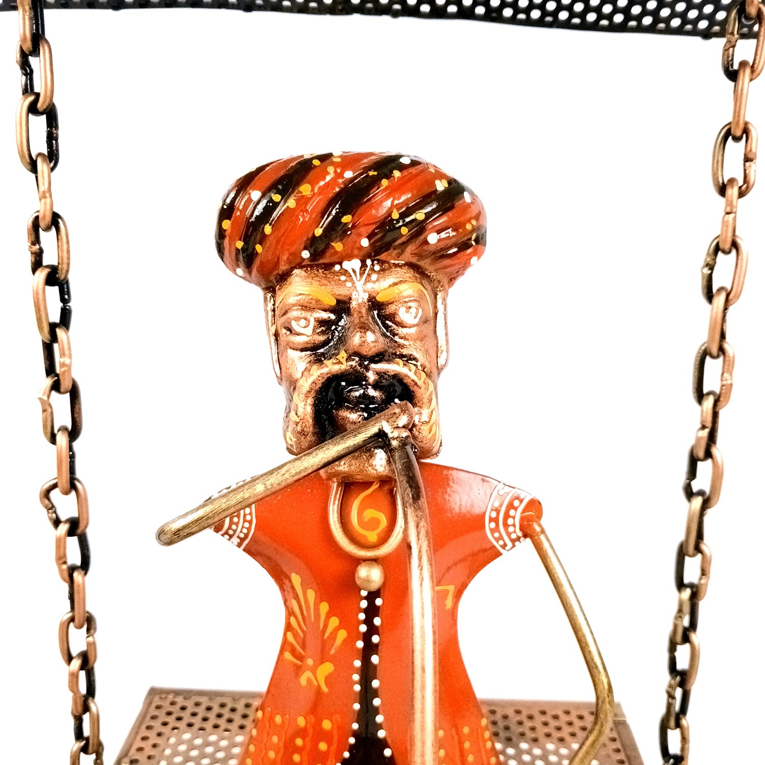 Village Man with Hukka Showpiece | Men Sitting On Swing With Hookah Figurine - for Home, Bedroom, Living Room, Office Desk & Bar Decor - 17 Inch - Apkamart