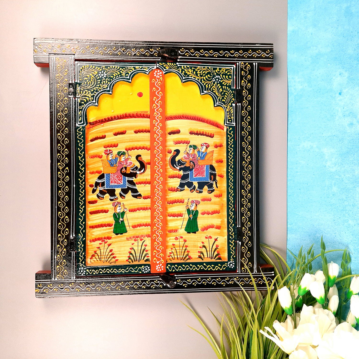 Wooden Window Jharokha Frame | Jharokha Wall Hanging - Apkamart