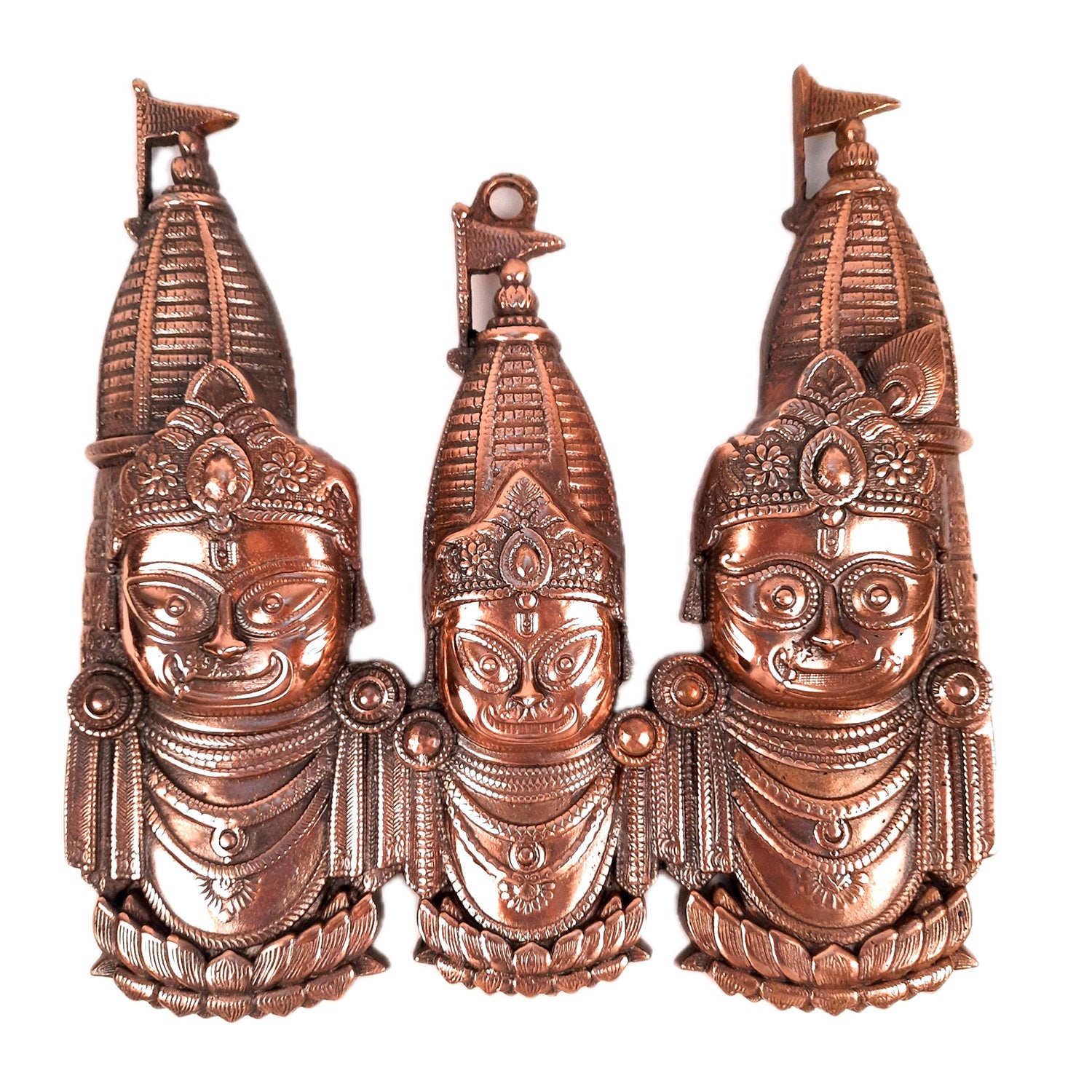 Lord Jagannath, Balaram and Subhadra Wall Hanging Idol Statue | Trimurty for Home Temple, Pooja, Decor, Gift - apkamart