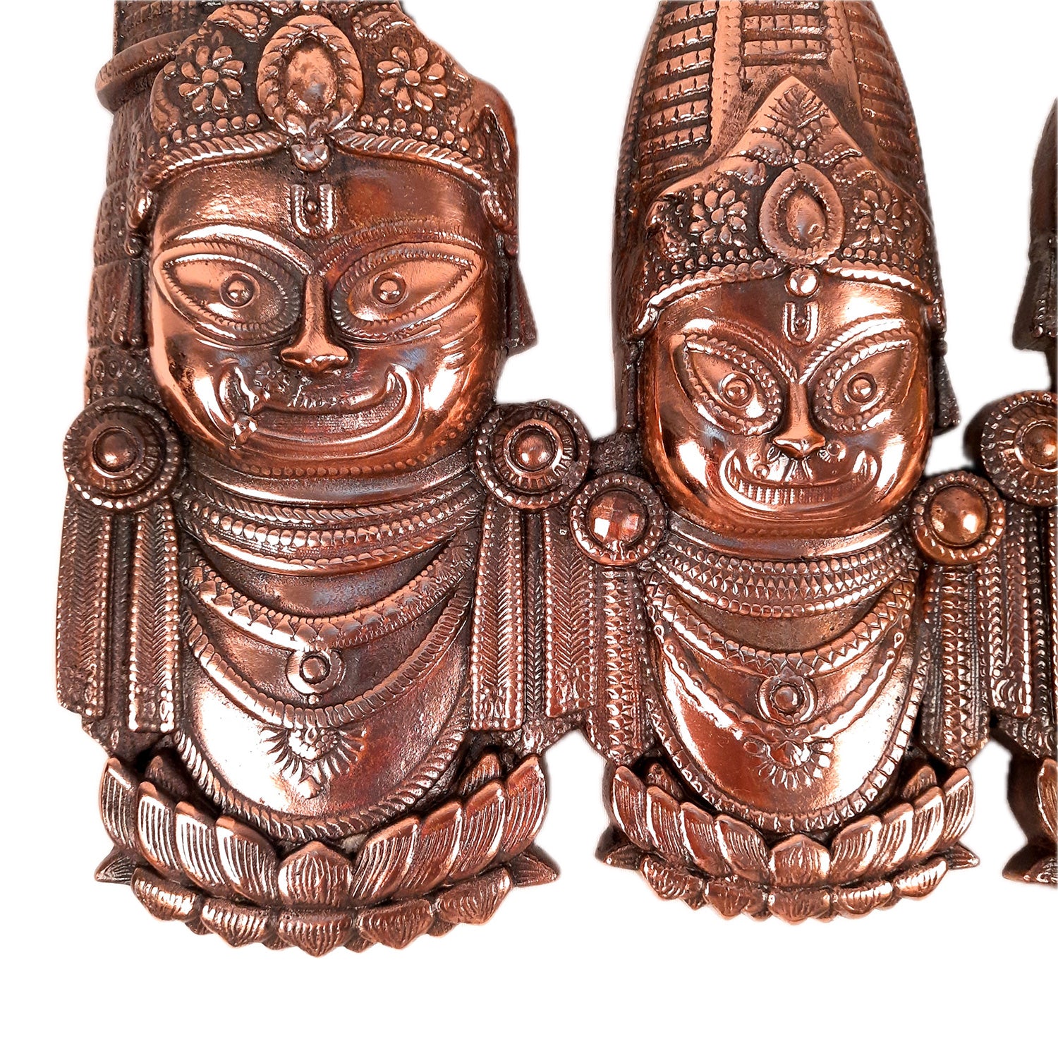 Lord Jagannath, Balaram and Subhadra Wall Hanging Idol Statue | Trimurty for Home Temple, Pooja, Decor, Gift - apkamart