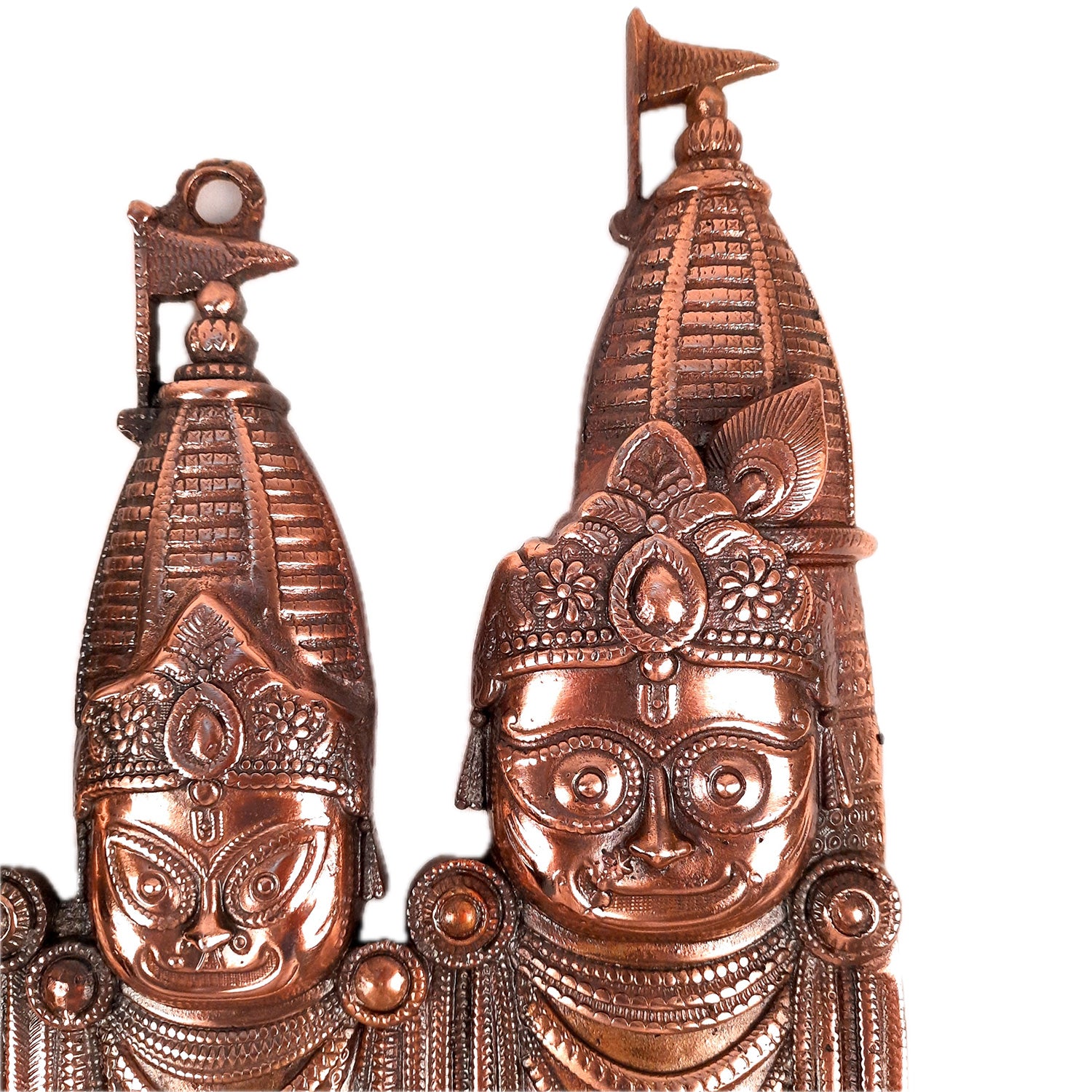 Lord Jagannath, Balaram and Subhadra Wall Hanging Idol Statue | Trimurty for Home Temple, Pooja, Decor, Gift - apkamart