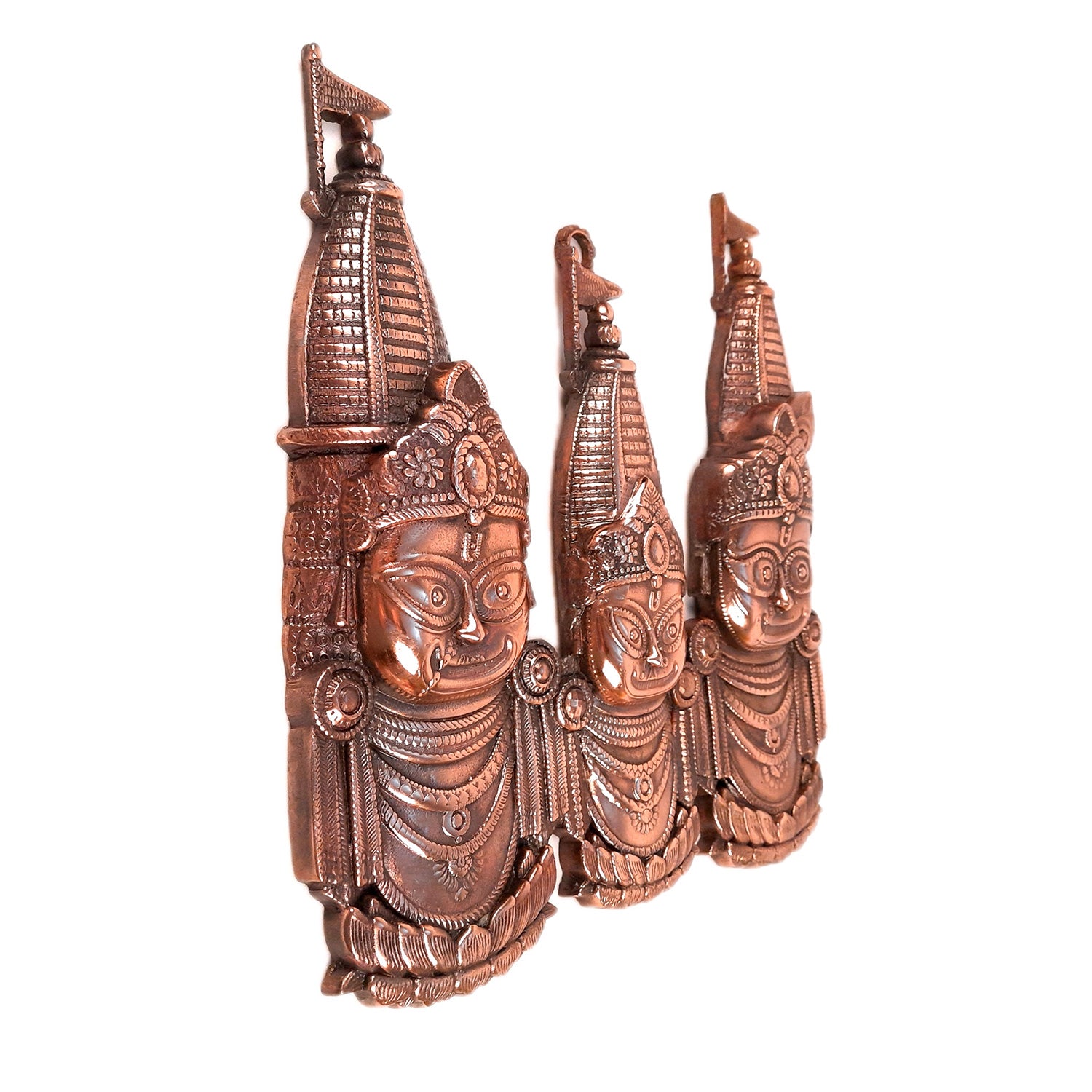 Lord Jagannath, Balaram and Subhadra Wall Hanging Idol Statue | Trimurty for Home Temple, Pooja, Decor, Gift - apkamart