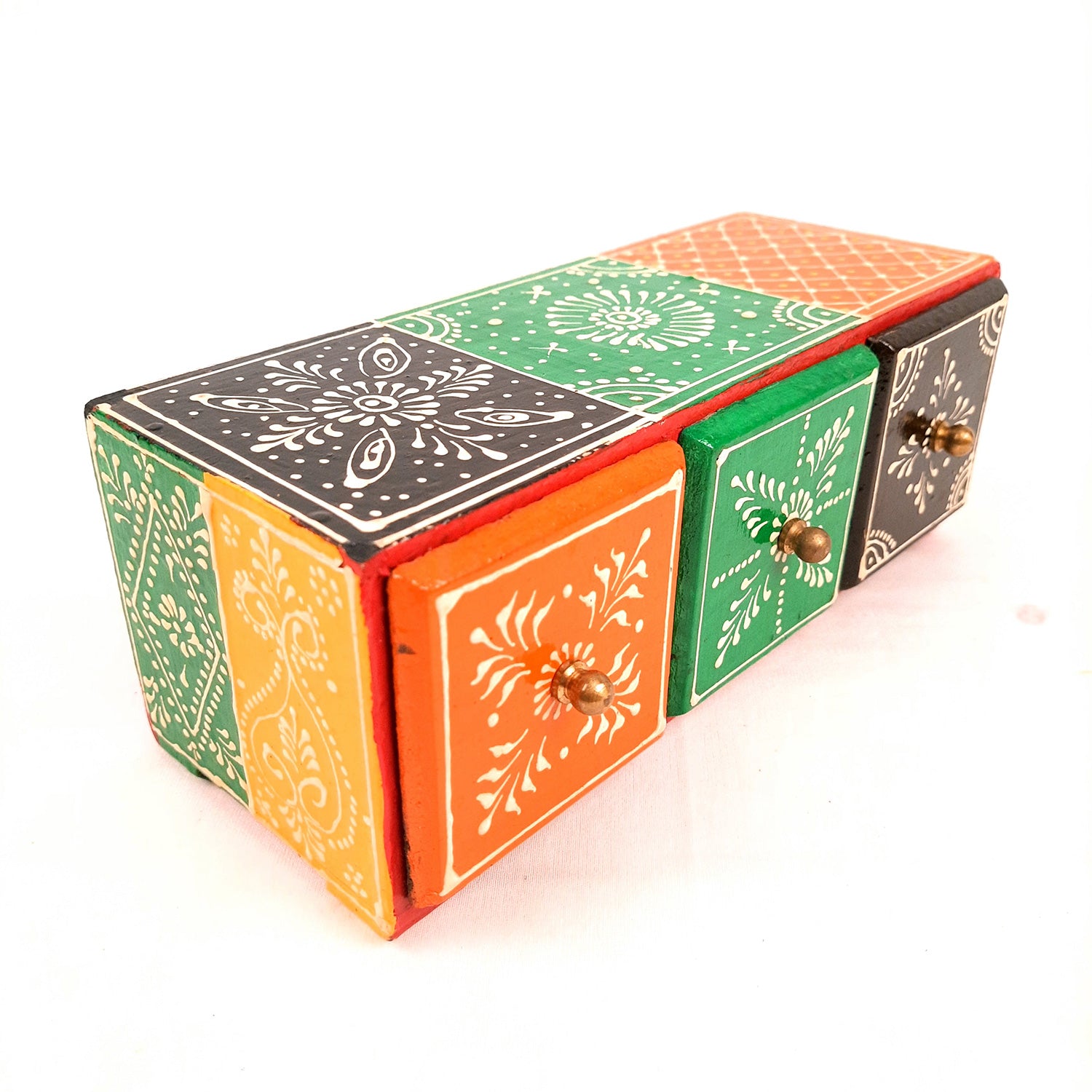 Jewellery Box | Decorative Wooden Jewelry Box - For Earring, Necklace & Gifts - 4 Inch - Apkamart