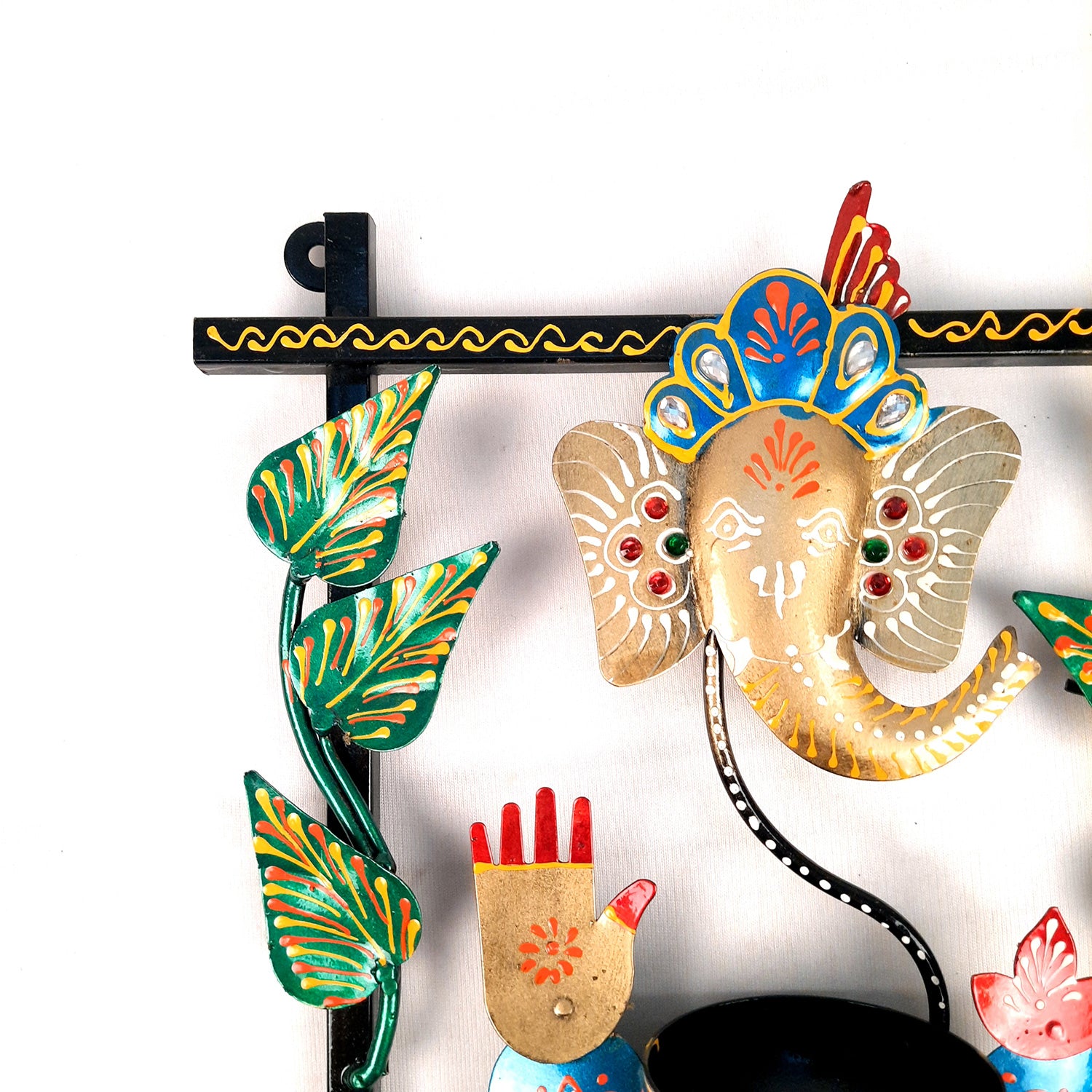 Key Holder Stands | Decorative Keys Hook Wall Hangers - Ganesh Design | Keys Organizer - for Home, Entrance, Office Decor & Gifts - 11 Inch (4 Hooks) - apkamart