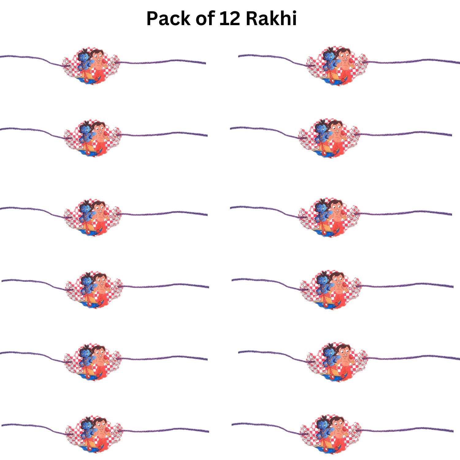 Kids Rakhi | Doremon, Krishna, Chota Bheem & Cartoon Rakhi Combo for Children - apkamart #Style_pack of 12