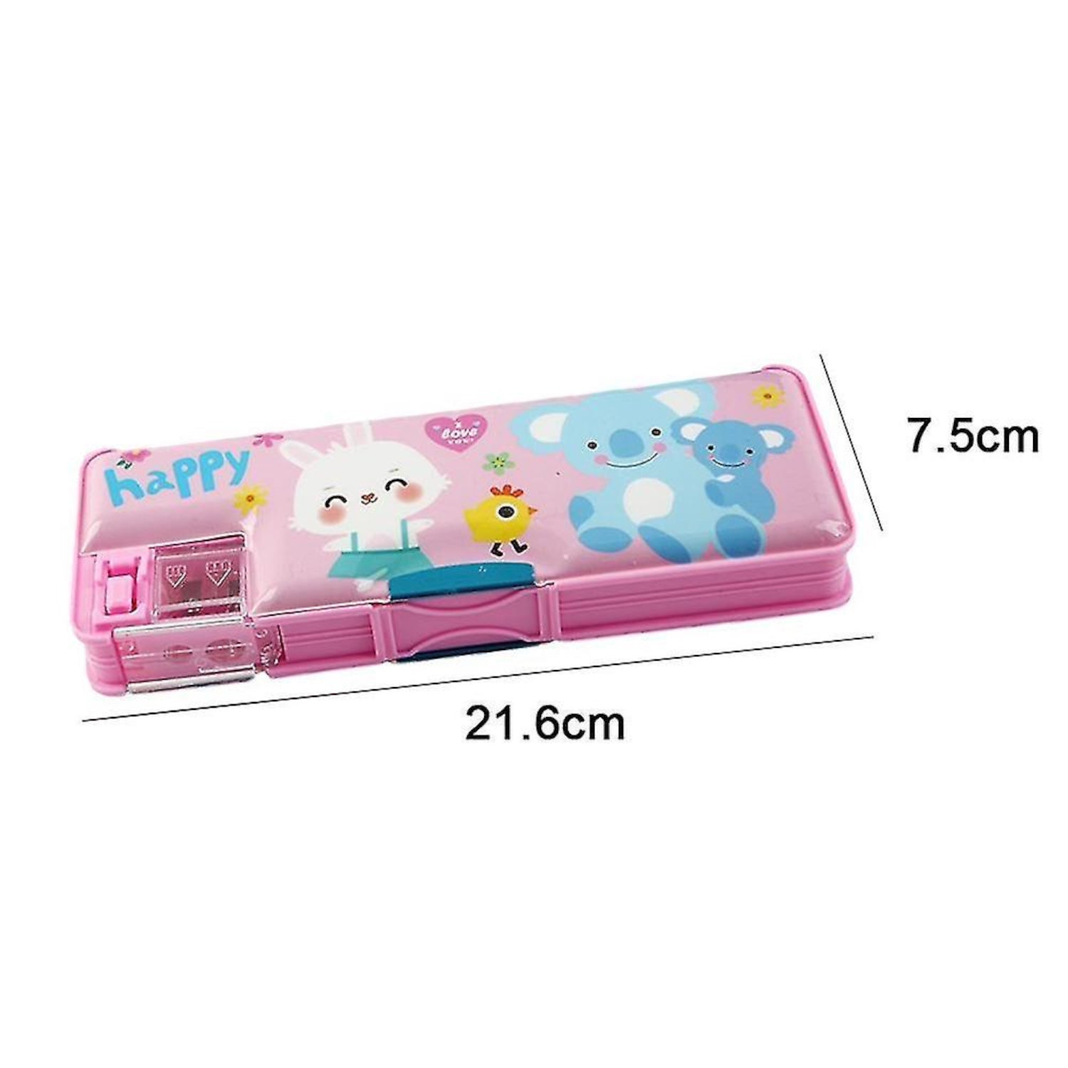Magnetic Lock Pencil Box | Pen Pencil Case With Inbuilt Sharpener | Double Side Pencil Box - for Girls, Boys, Kids School Supplies & Birthday Return Gifts -apkamart #style_Pack of 1
