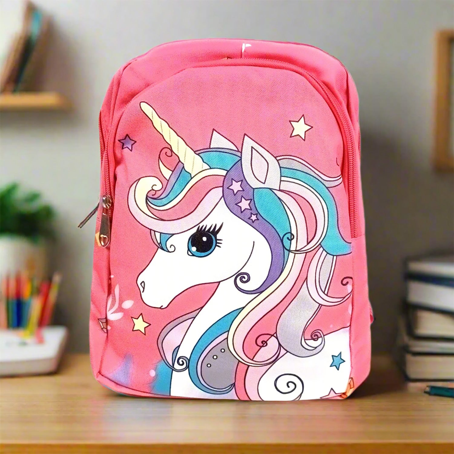 School Backpack | Kids Bag | Unicorn Bags | Casual / Picnic / Tuition Bag - for School Boys & Girls, Little Kids, Students, Preschool & Gifts - Apkamart #Colour_Dark Pink